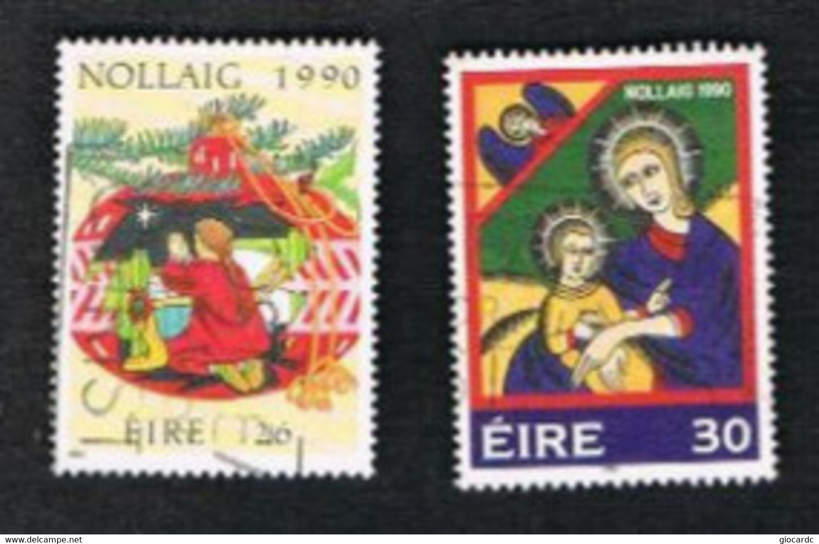 IRLANDA (IRELAND) -  SG 789.791   -  1990 CHRISTMAS    -   USED - Usati