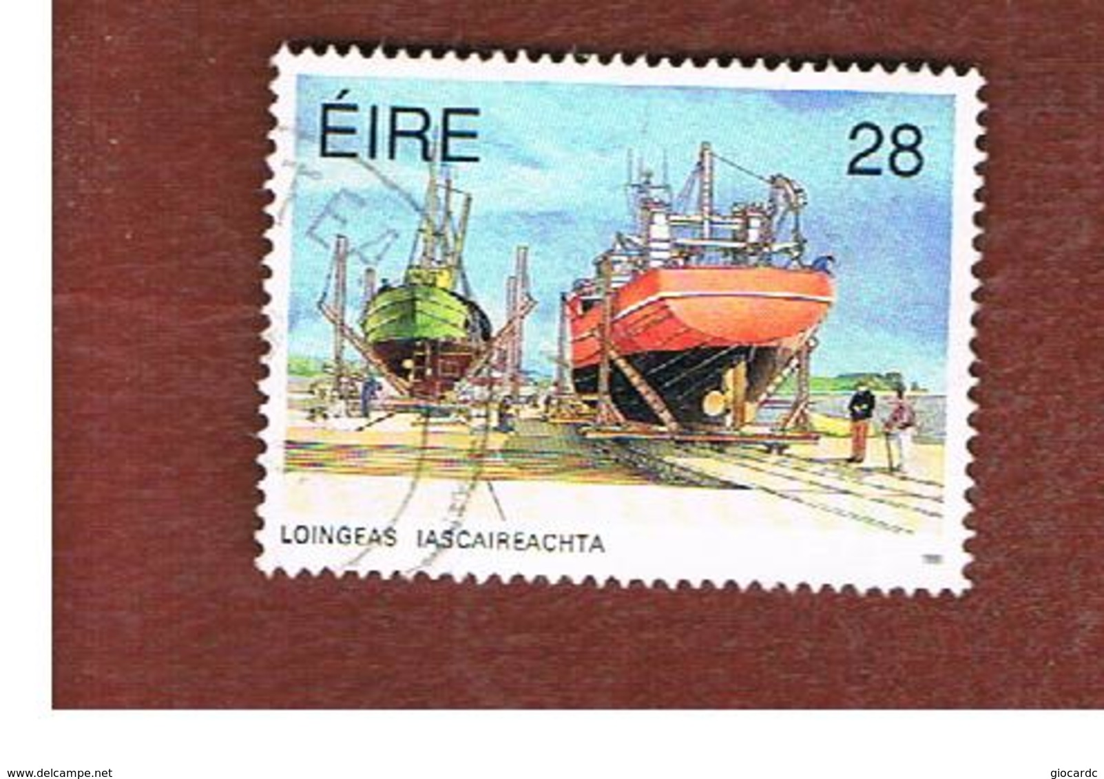 IRLANDA (IRELAND) -  SG 819  -  1991 FISHING FLEET: BOATYARD   -   USED - Usati
