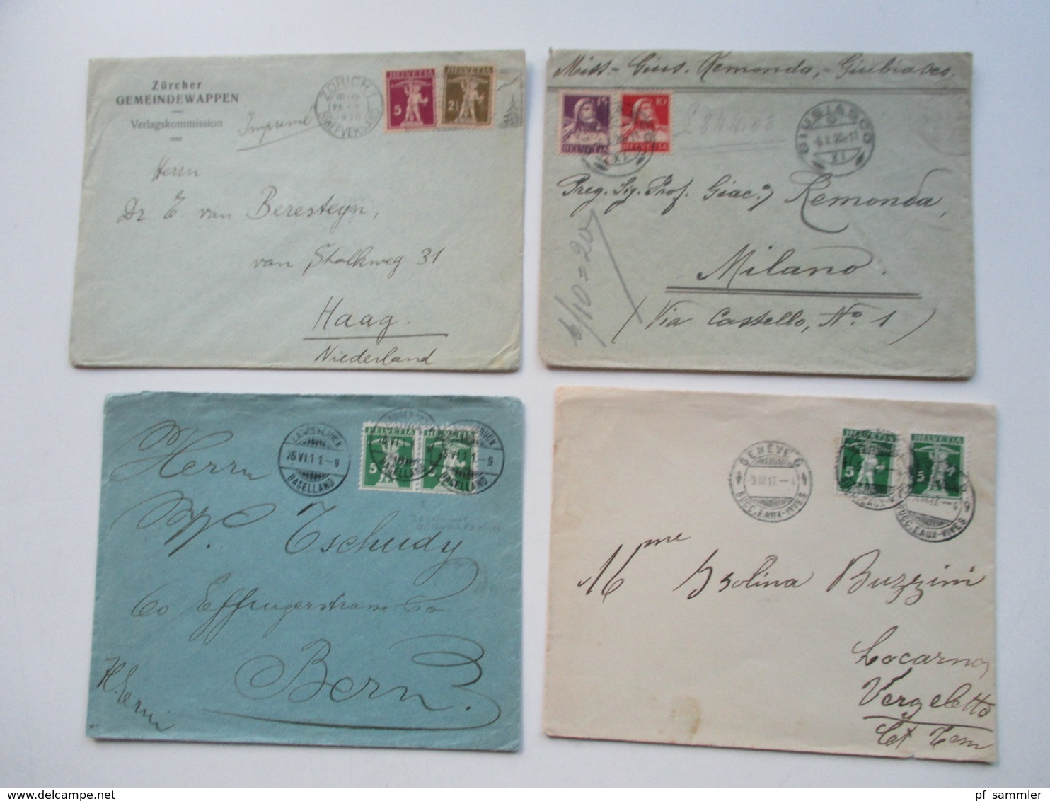 Schweiz 1910 - 40er Jahre Belegeposten 145 Stk.interessante Belege / Karten. 4er Blocks / Firmenbriefe / Stempel Randstk