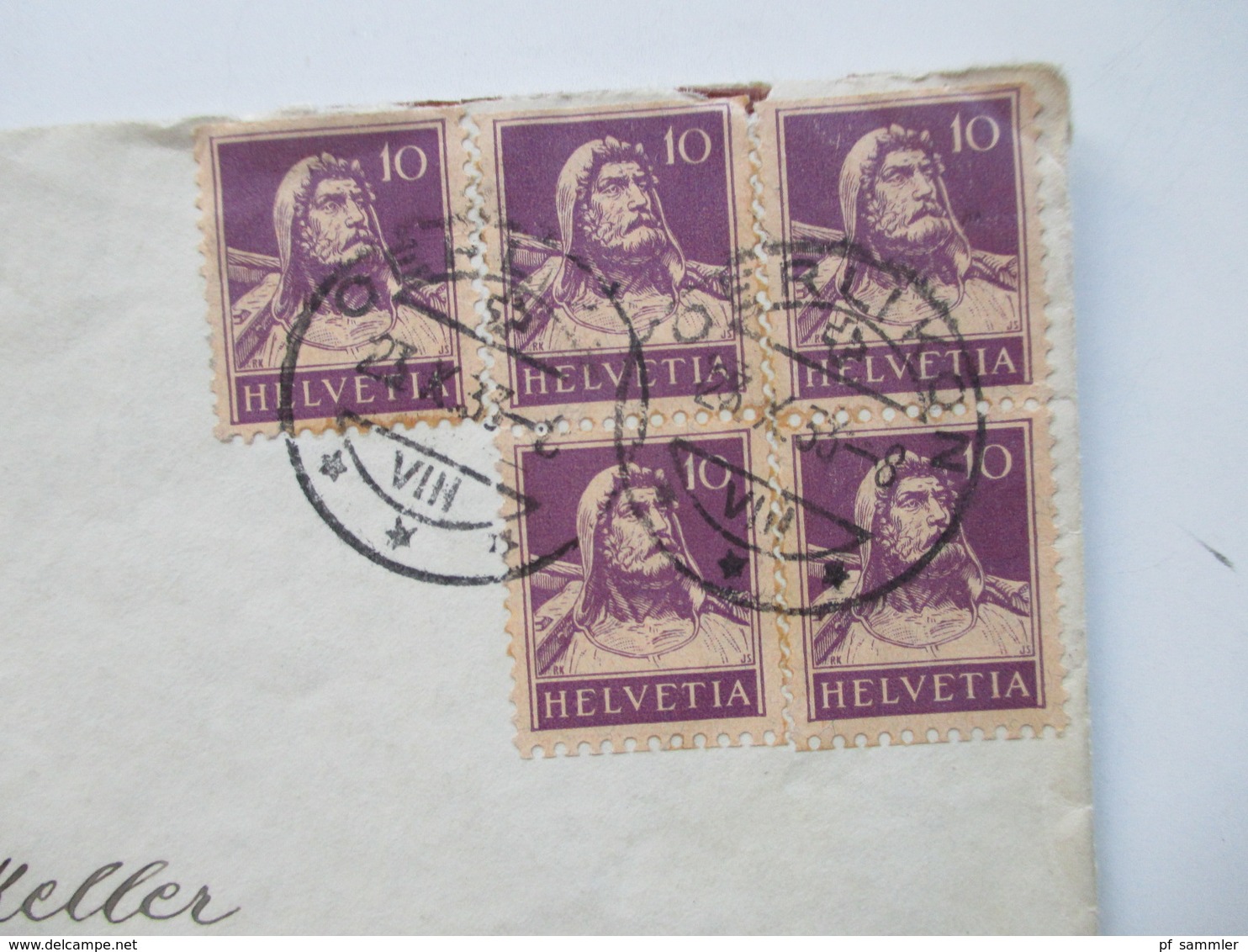 Schweiz 1910 - 40er Jahre Belegeposten 145 Stk.interessante Belege / Karten. 4er Blocks / Firmenbriefe / Stempel Randstk