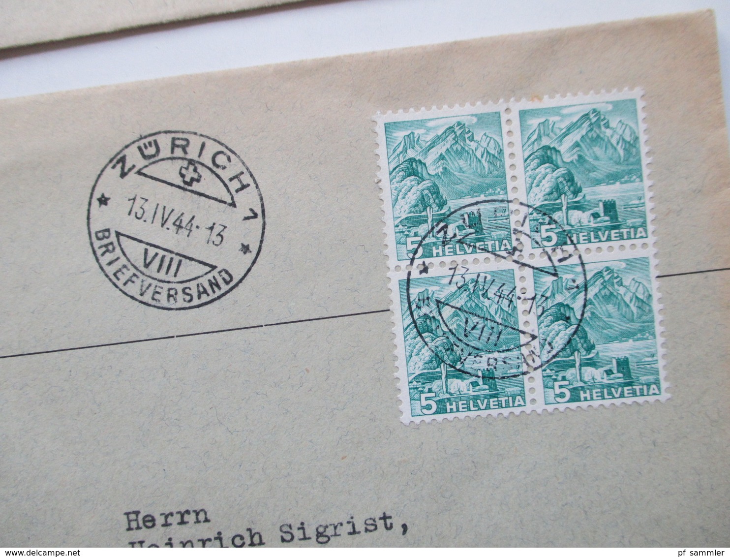 Schweiz 1910 - 40er Jahre Belegeposten 145 Stk.interessante Belege / Karten. 4er Blocks / Firmenbriefe / Stempel Randstk