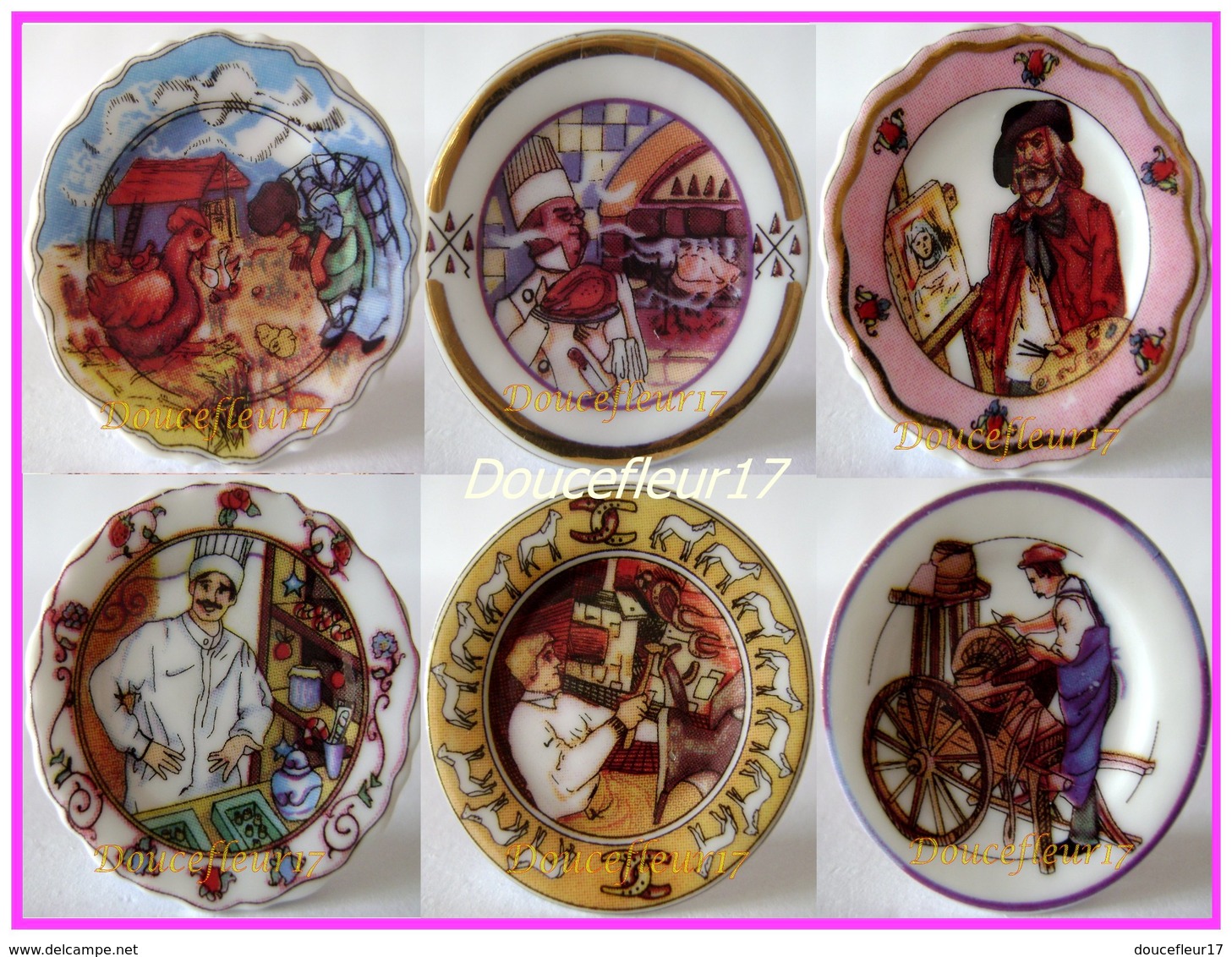 Assiettes Decoratives .. 6 Assiettes....Ref AFF : 118-2005...(pan 001) - Personen