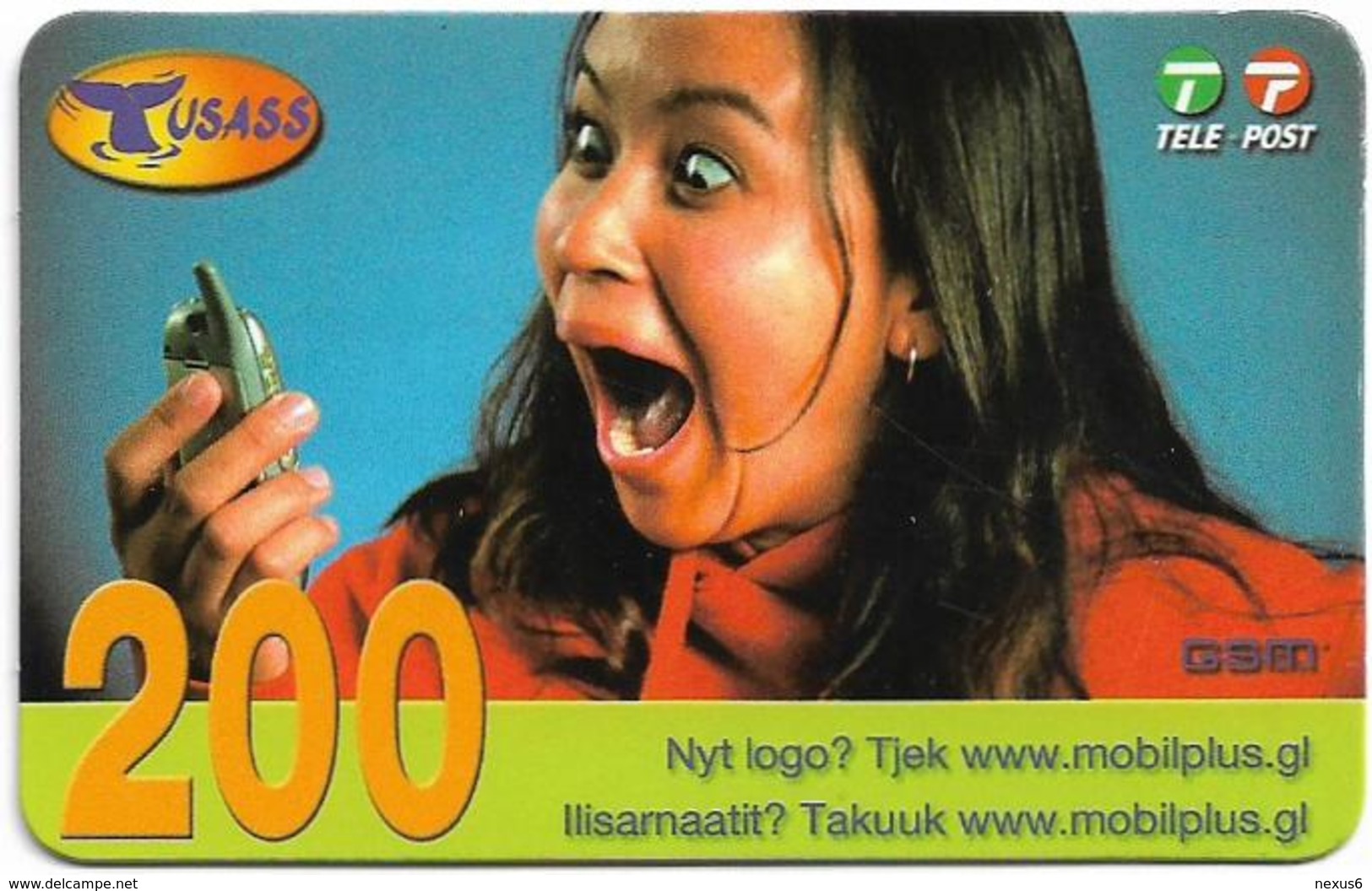 Greenland - Tusass - Girl With Mobile, GSM Refill, 200kr. Exp. 21.04.2007, Used - Groenland