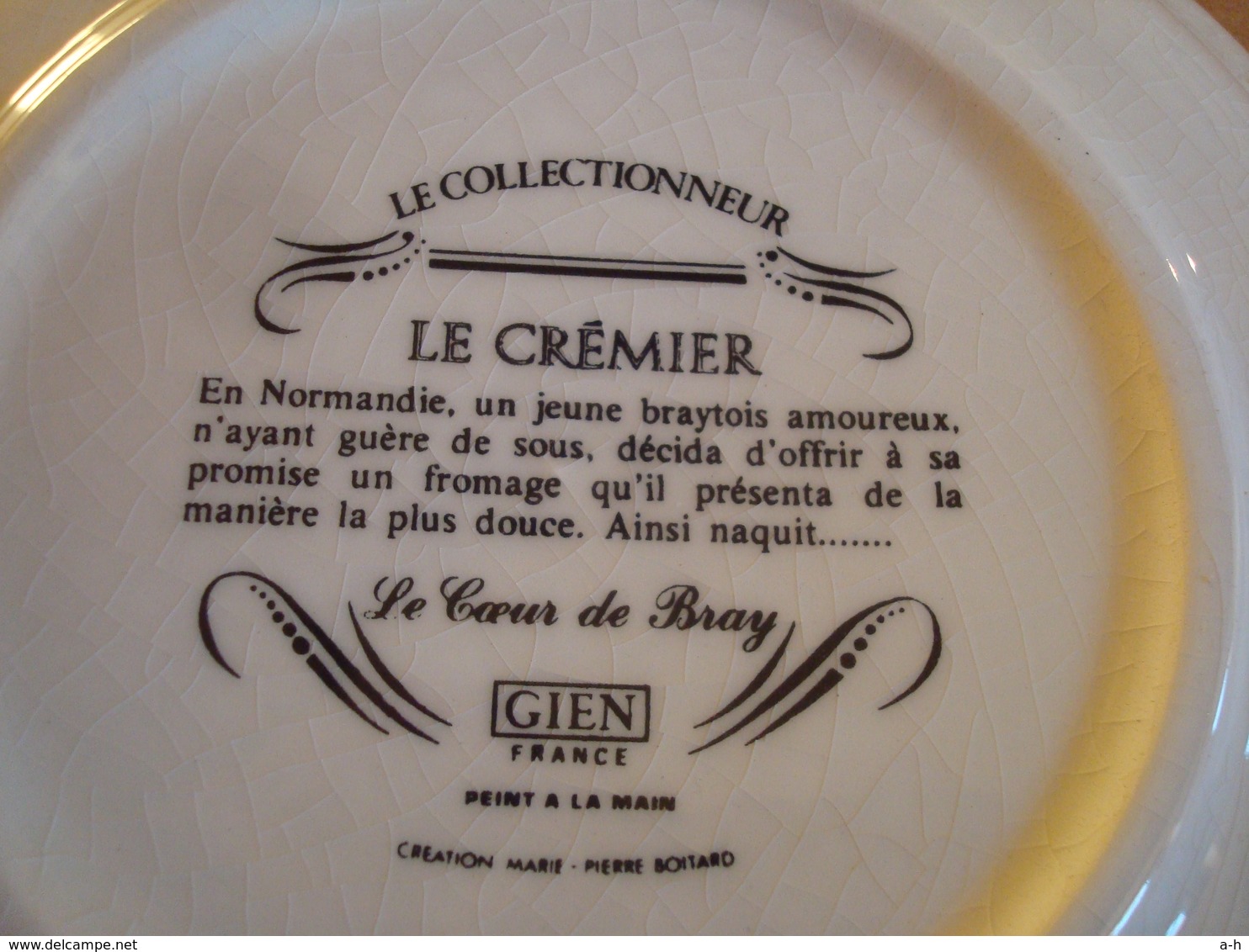 Ensemble Assiettes à Fromage En Fâience De Gien ,plateau + 2 Couteaux - Gien (FRA)