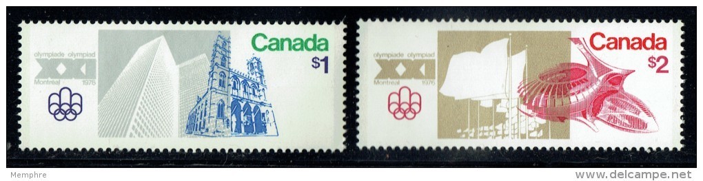 1976  Montreal Olympics   Montreal Landmarks And Olympic Stadium  Sc 687-8  MNH - Nuevos