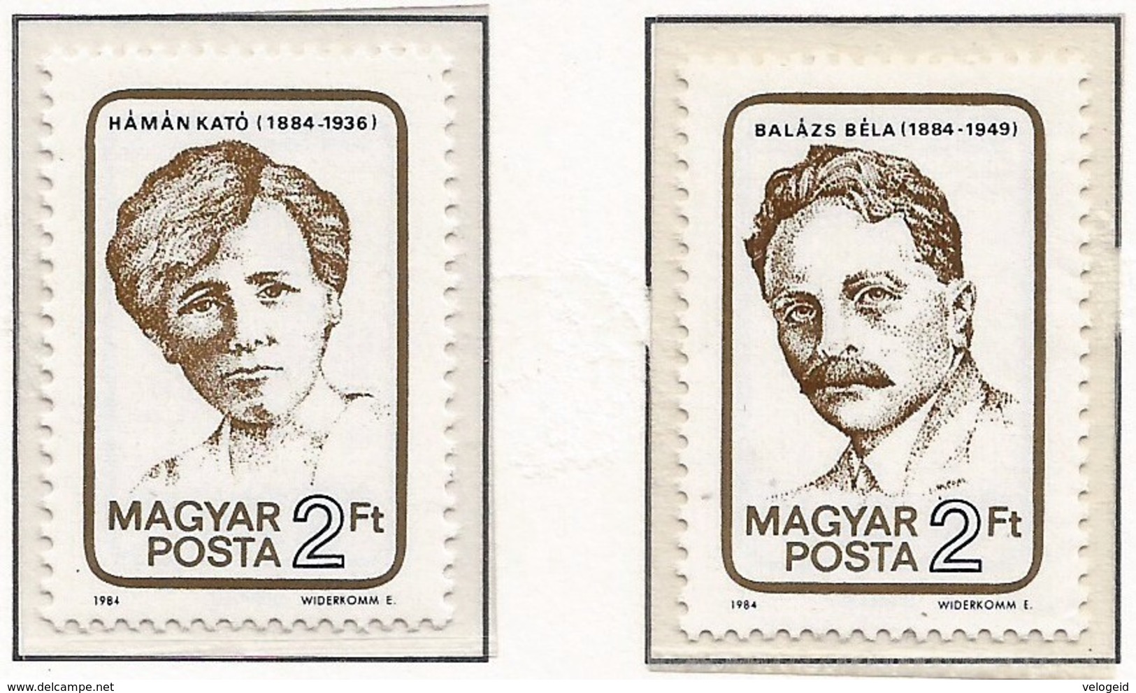 Hungria. Hungary. 1984. Mi 3715 / 16. Famous Hungarians. Bela Balazs, Writer. Kato Haman, Labor Leader - Nuevos