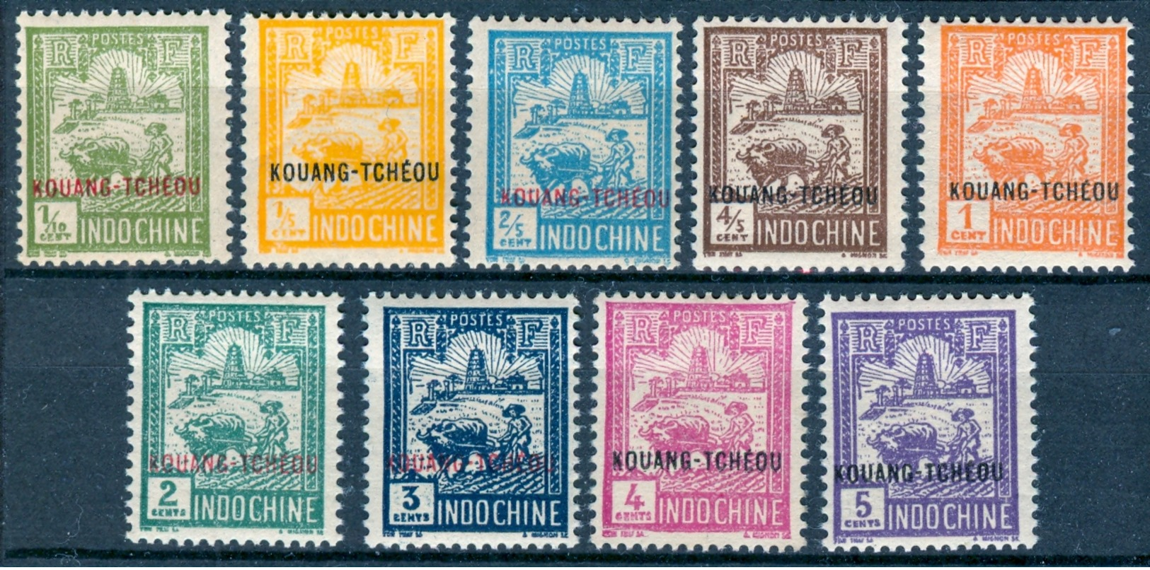 INDOCHINA 1927 Agricultural Scene (9v), VF Mostly MNH, MiNr 123-31, SG 136-44; C.v. €7.35 Or £6.35 - Indonesia