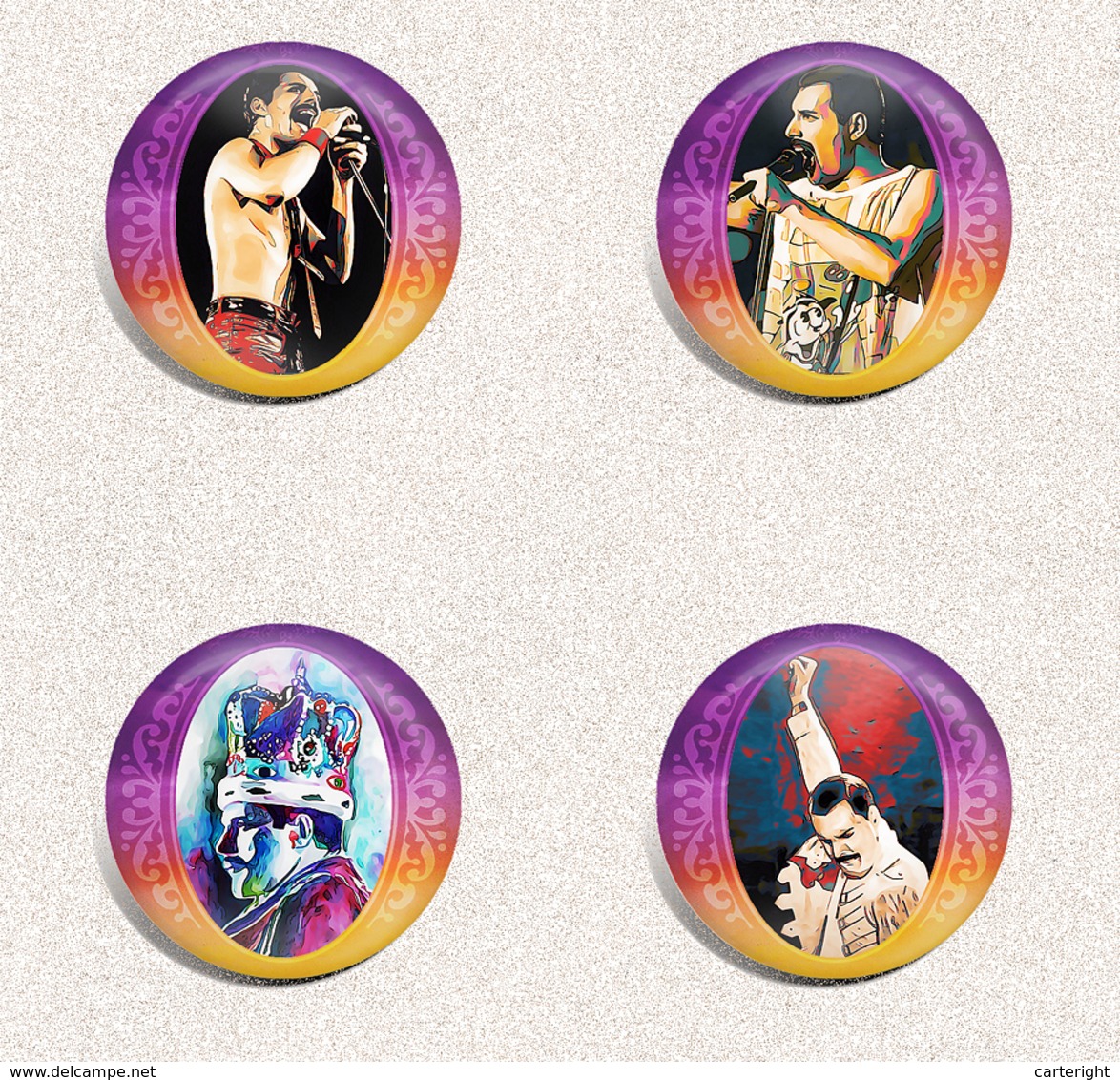 Queen BAND Freddie Mercury Music Fan ART BADGE BUTTON PIN SET 1 (1inch/25mm Diameter) 35 X - Musique