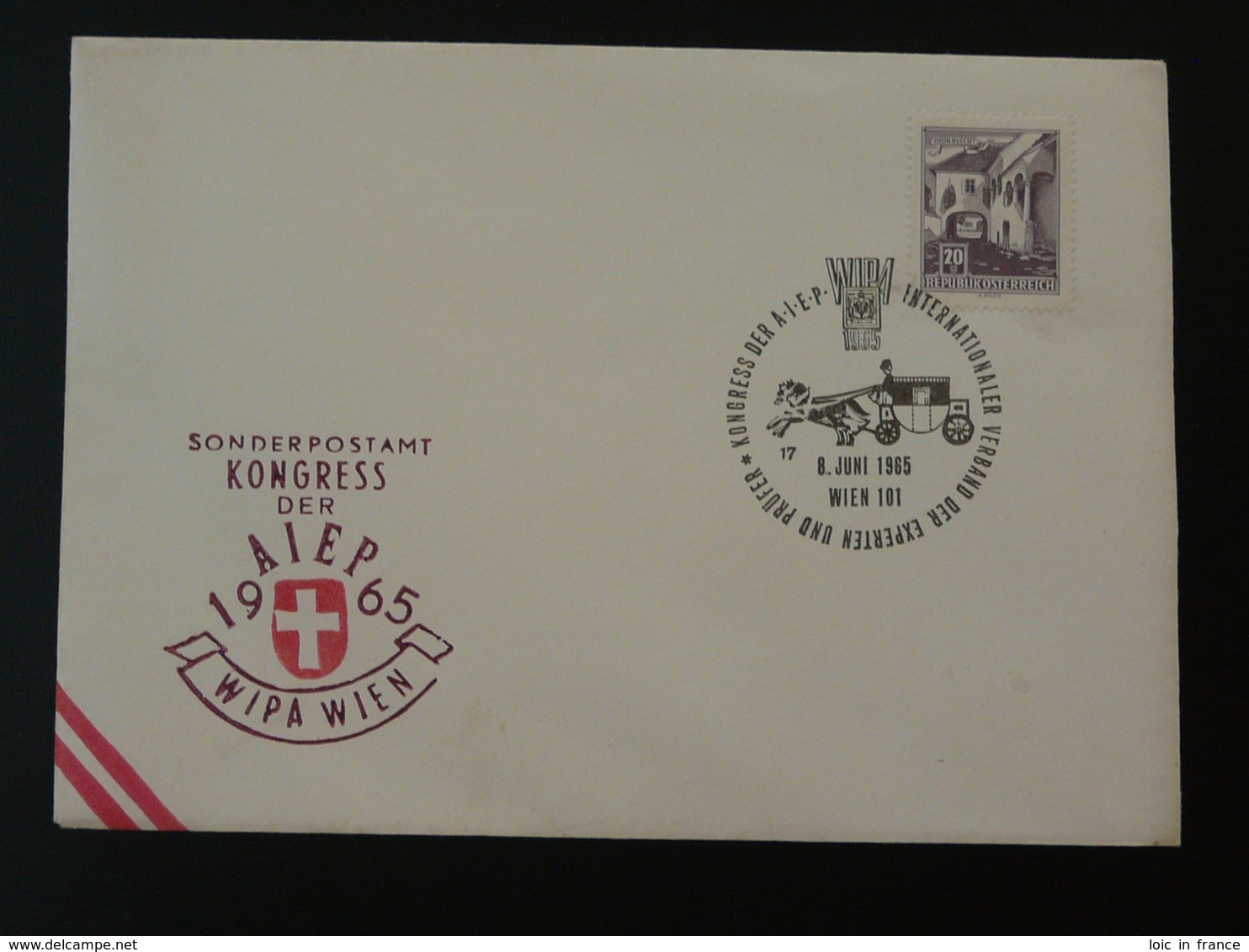 Obliteration Sur Lettre Postmark On Cover Diligence Mail Coach WIPA 1965 Autriche Austria (ex 2) - Diligenze