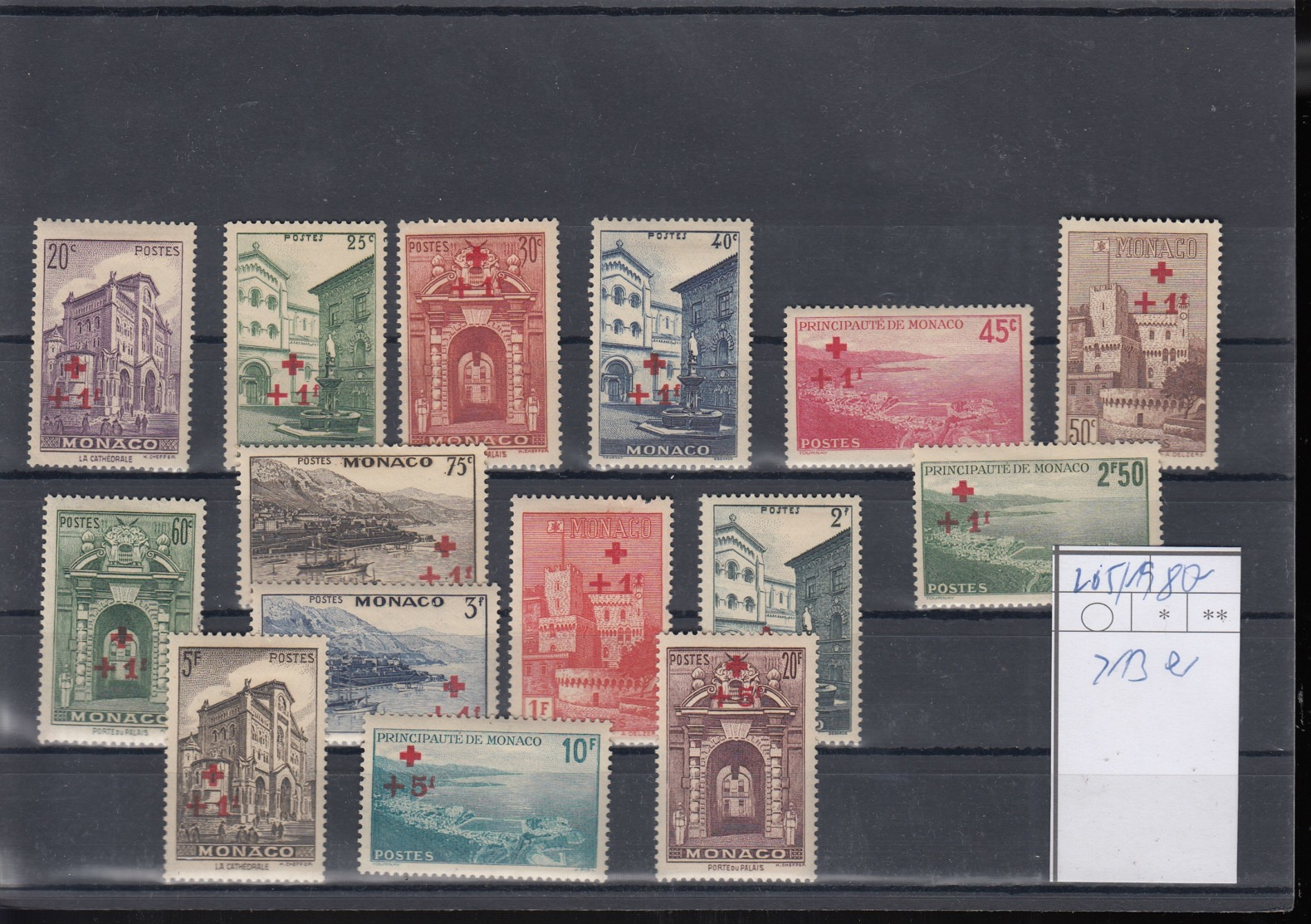 Monaco Michel Cat.No. Vlh/* 205/219 (213 Missing) - Unused Stamps