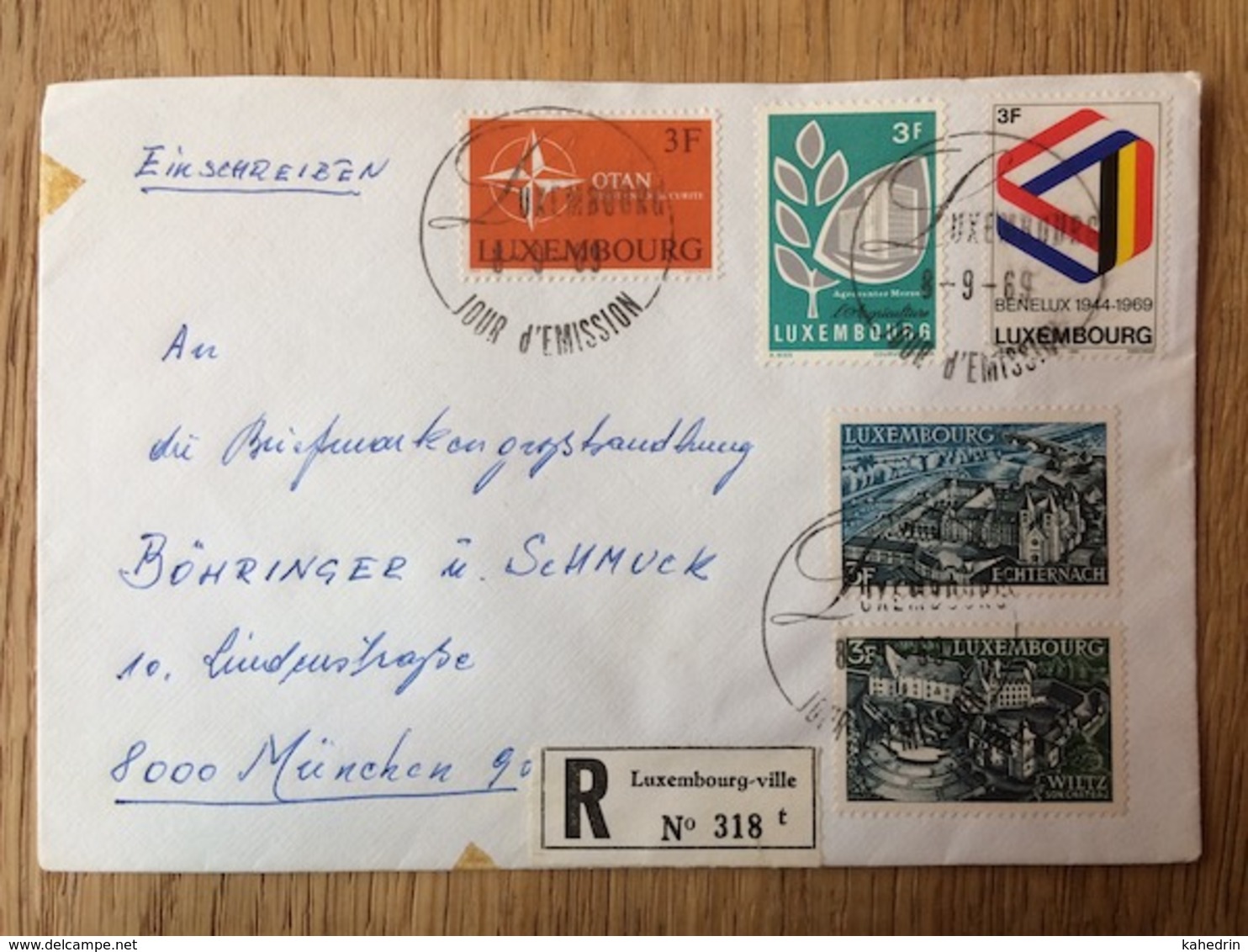 Luxembourg 1969, 4x FDC On Registered Cover To Germany, - FDC
