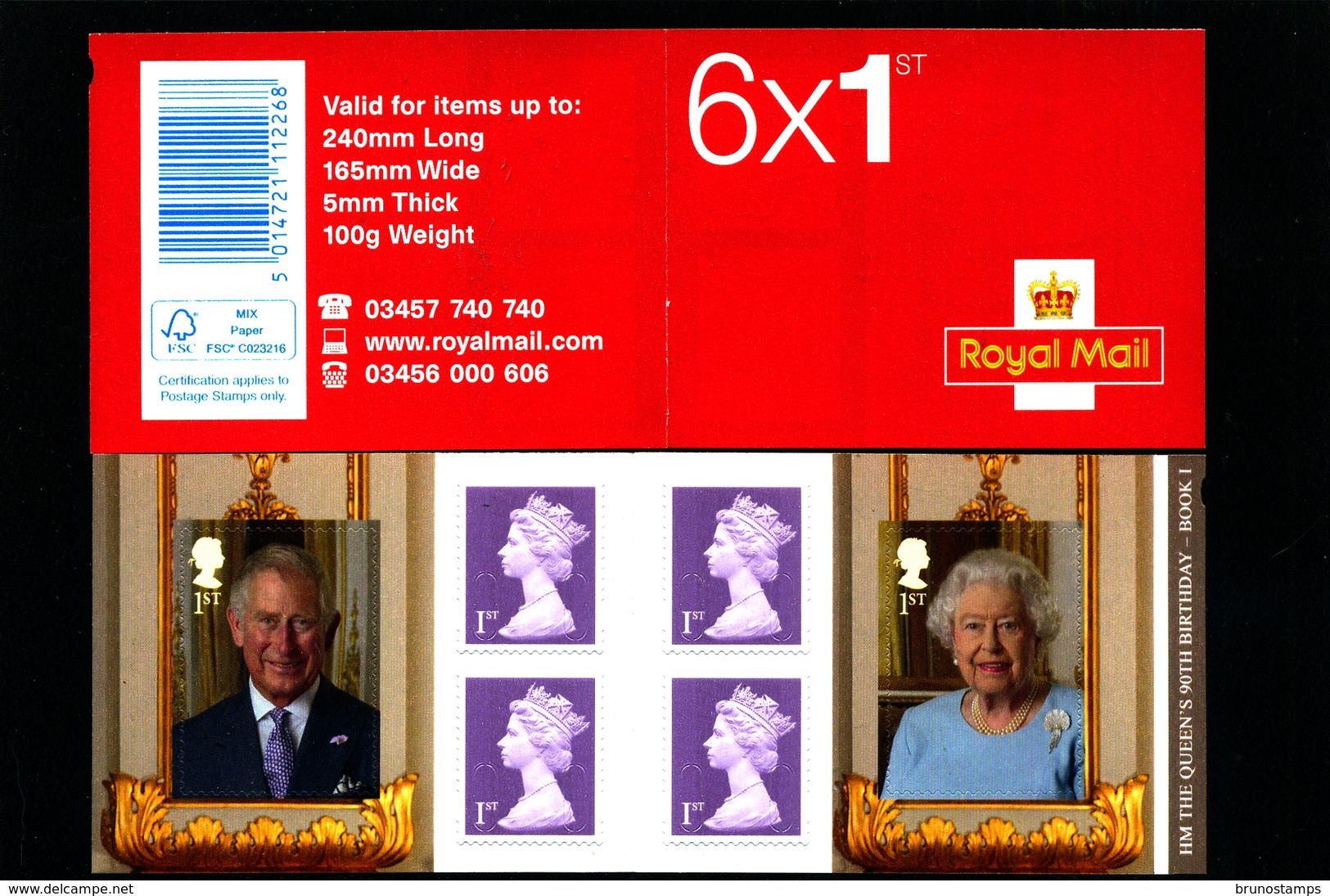 GREAT BRITAIN - SELF-ADHESIVE BOOKLET 6 X 1st   QUEEN'S  90th BOOK 1  MINT NH   SG PM 50 - Libretti