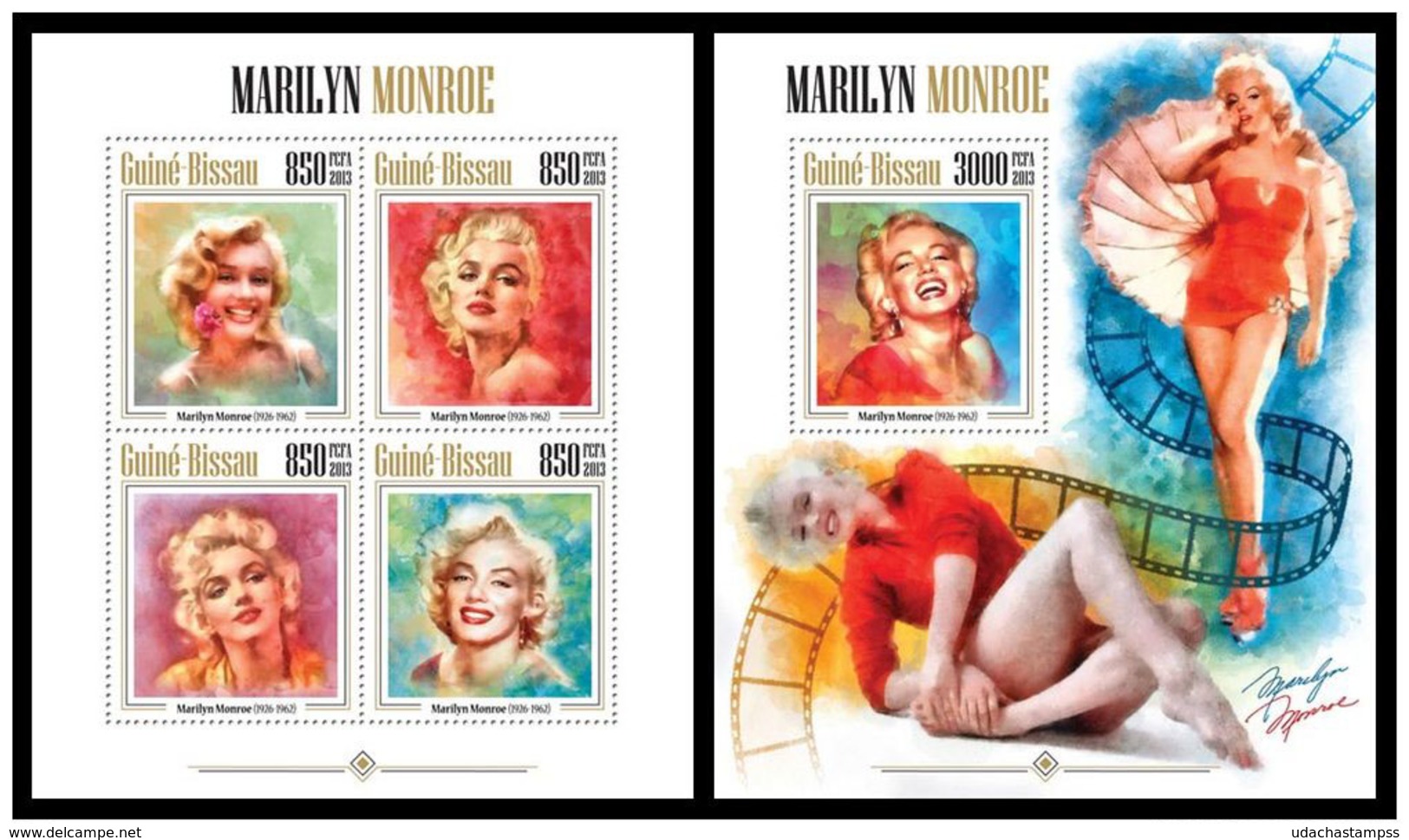 Guinea Bissau 2013 Marilyn Monroe Klb+s/s MNH - Berühmte Frauen