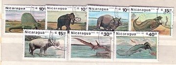 NICARAGUA 1987 DINOSAURS - Prehistorics Animals 7v.-used (O) - Nicaragua