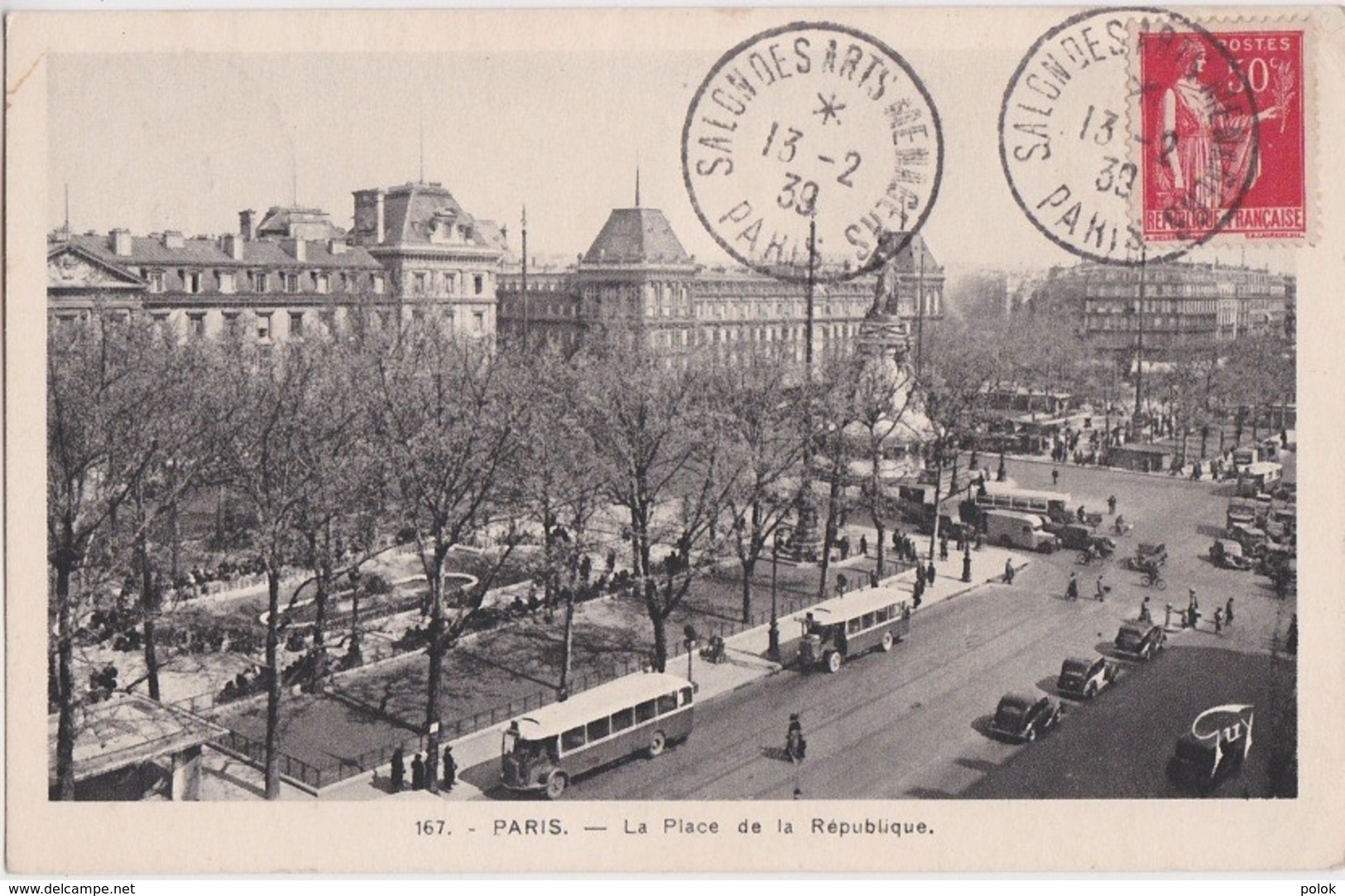 Carte Postale Avec Cachet Paris, Salon Des Arts Ménagers - 13 /2/1939 - Cachets Commémoratifs