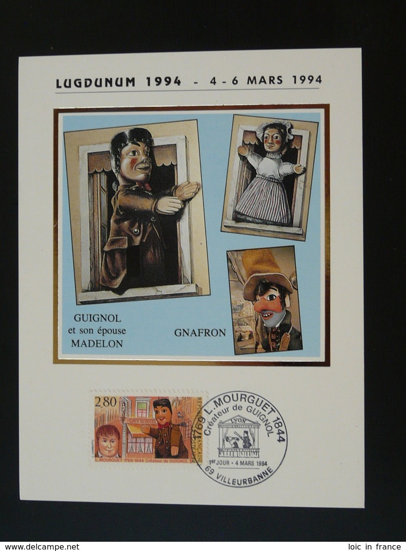 Carte Maximum Card Marionnette Puppet Guignol Villeurbanne 69 Rhone 1994 - Marionnettes