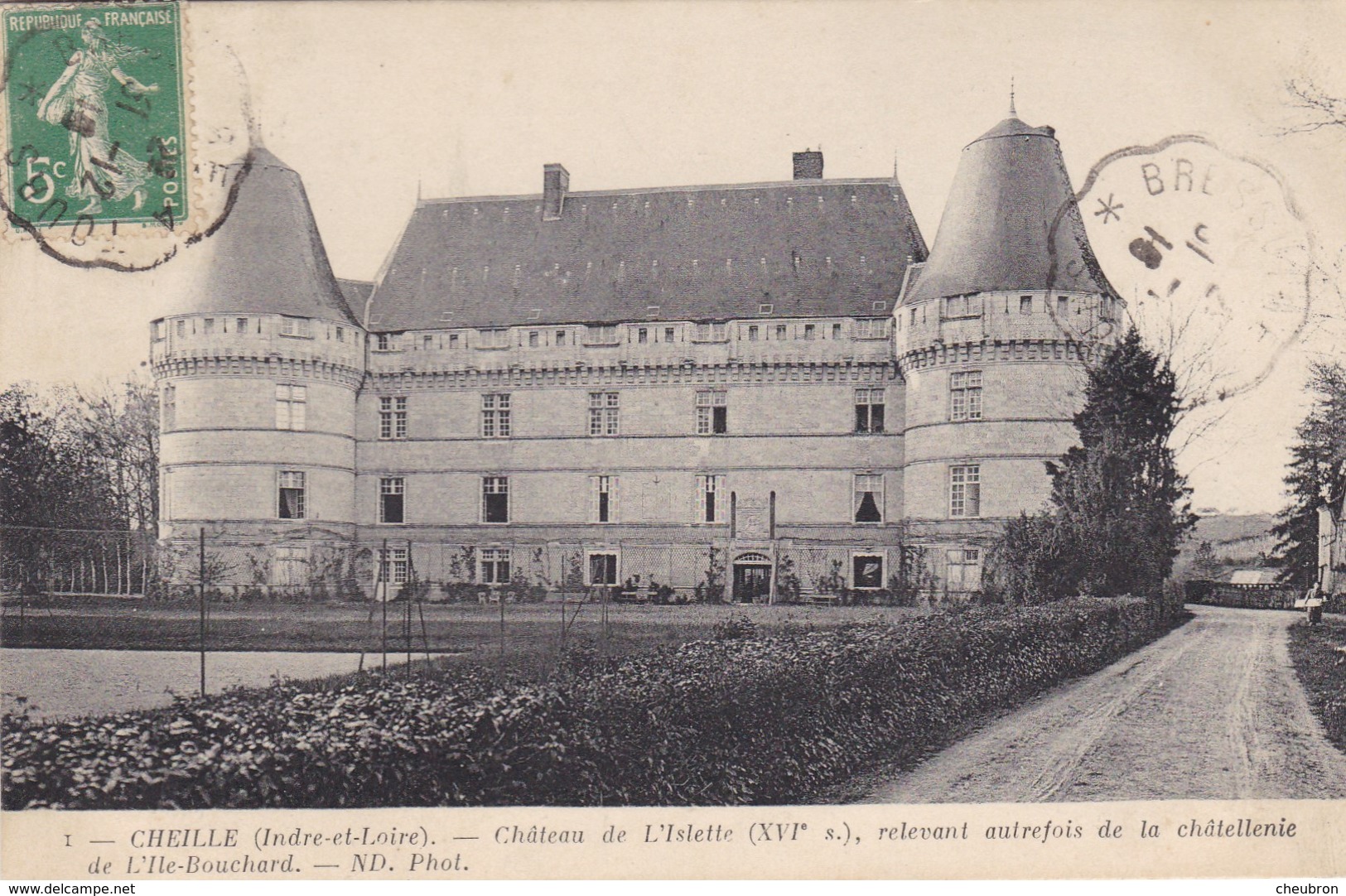 37. CHEILLE. CPA . CHÂTEAU DE L'ISLETTE. ANNEE 1916 - Other & Unclassified