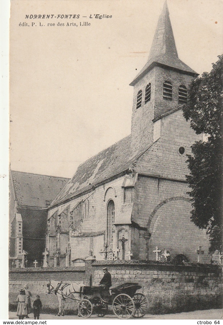 CPA NORRENT FONTES 62 - L'église - Autres & Non Classés