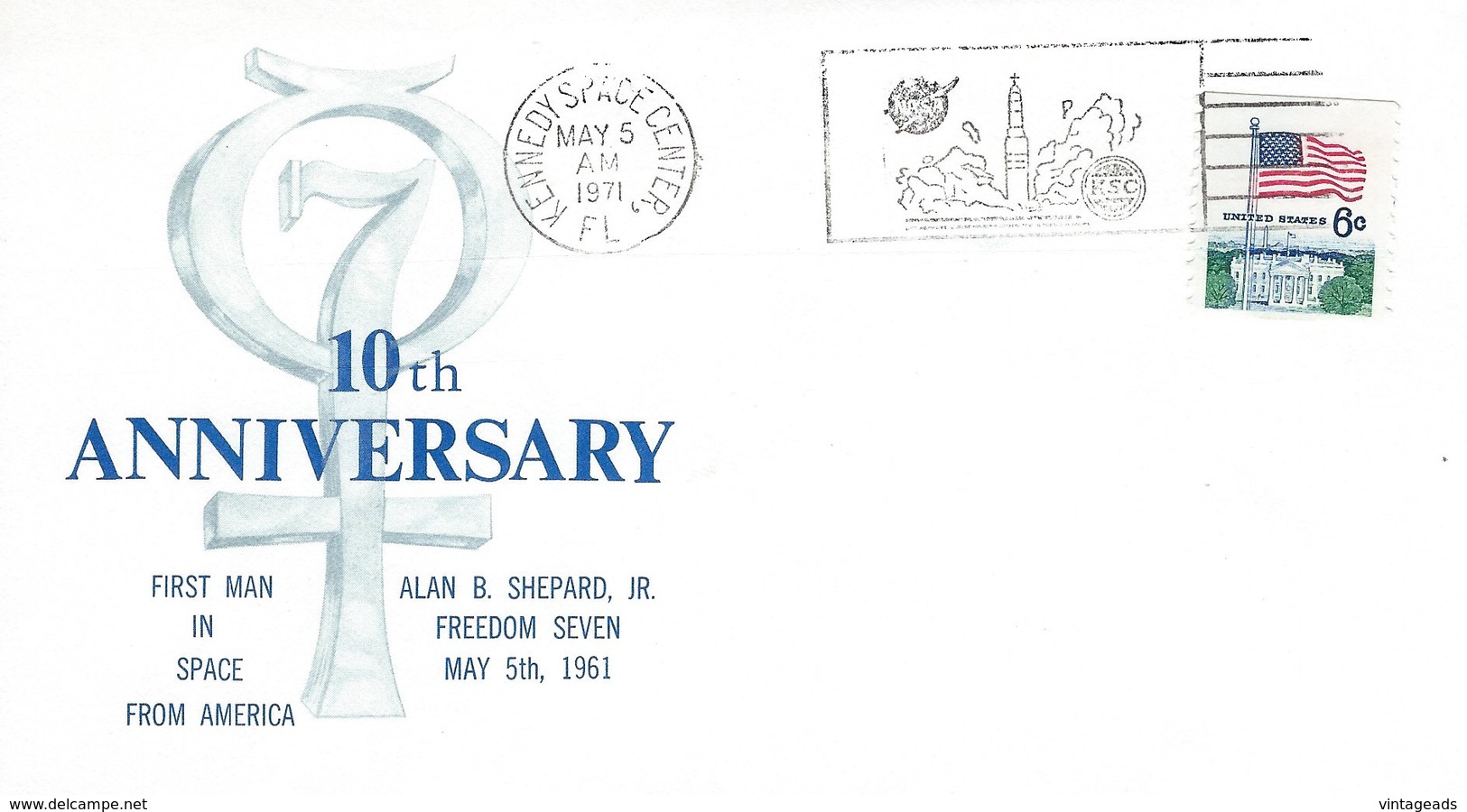 BM045 FDI/FDC 10th Anniversary First Man In Space, Stempel Kennedy Space Center - Other & Unclassified
