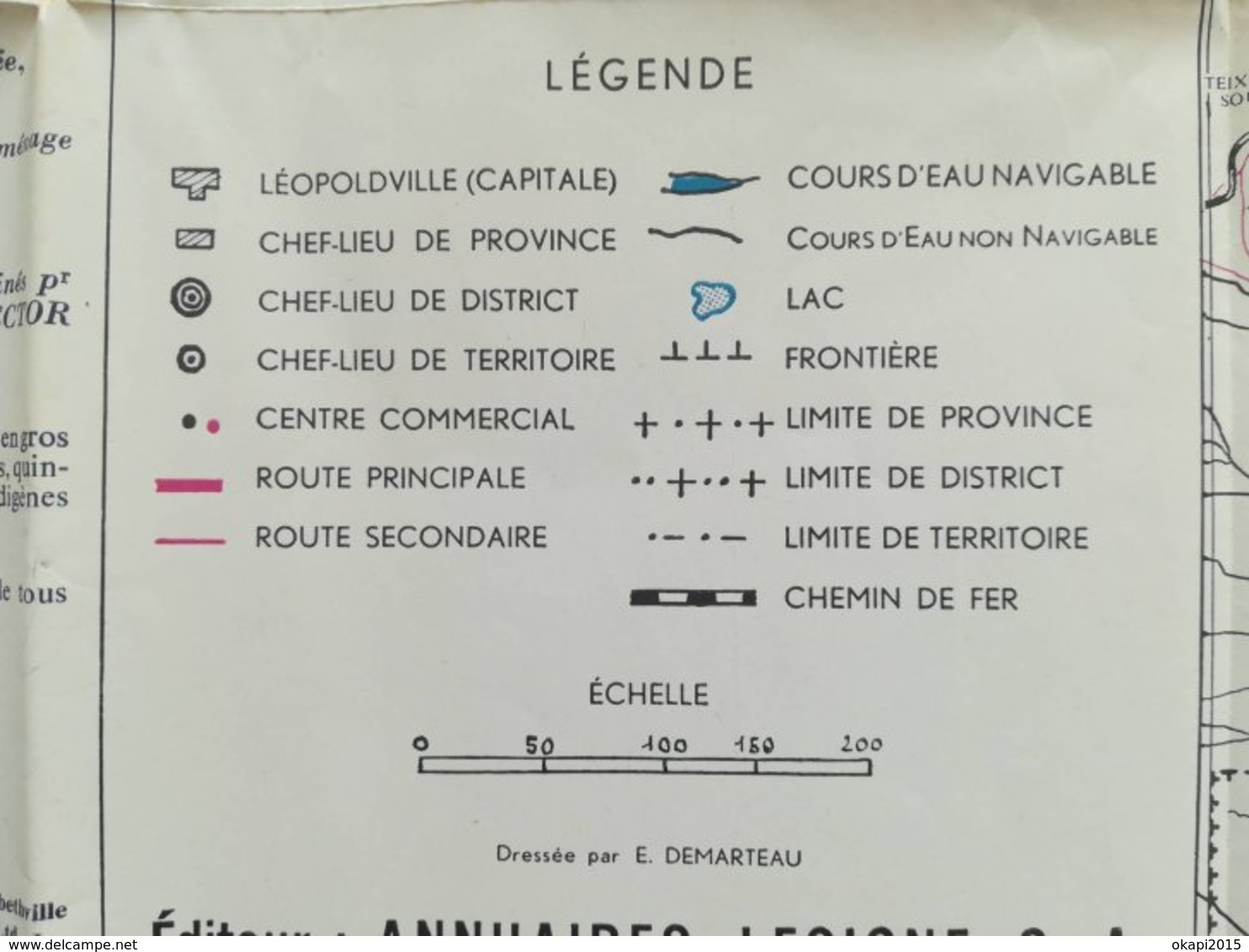 VIEILLE CARTE CONGO BELGE ET DE SES VOIES DE COMMUNICATIONS NOMBREUSES PUBLICITÉS AMATO FRÈRES  ETC. COLONIE BELGIQUE