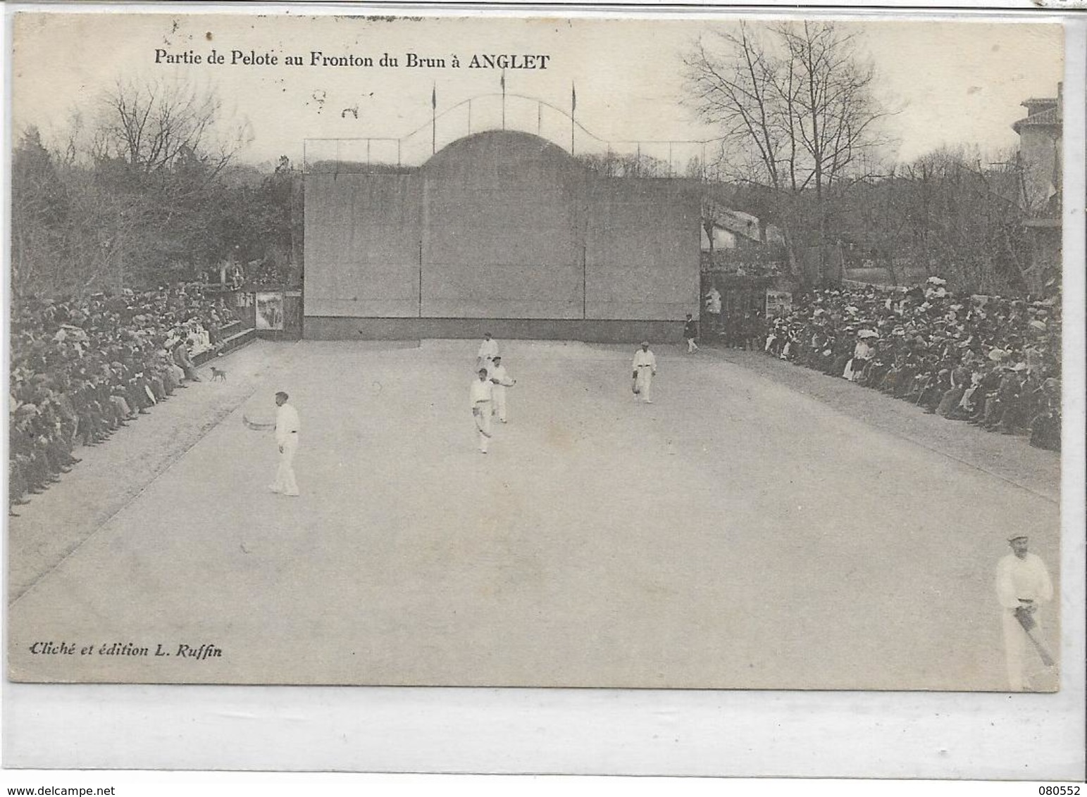 64 ANGLET . Partie De Pelote Au Fronton Du Brun , édit : L Ruffin , écrite En 1908 , état Extra - Anglet