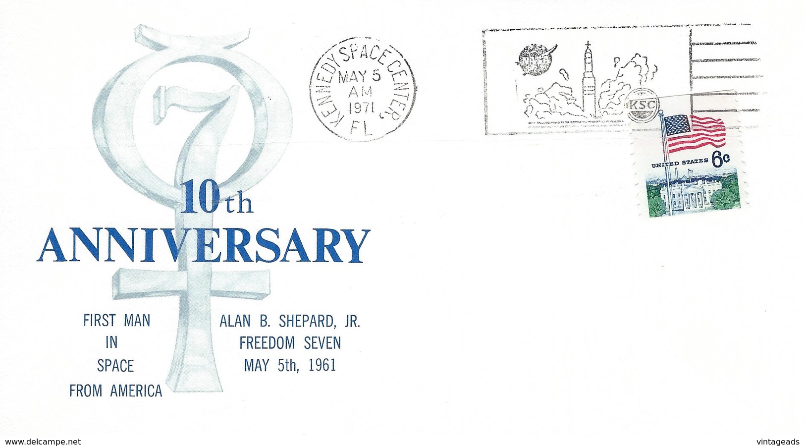 BM047 FDI/FDC 10th Anniversary First Man In Space, Stempel Kennedy Space Center - Other & Unclassified