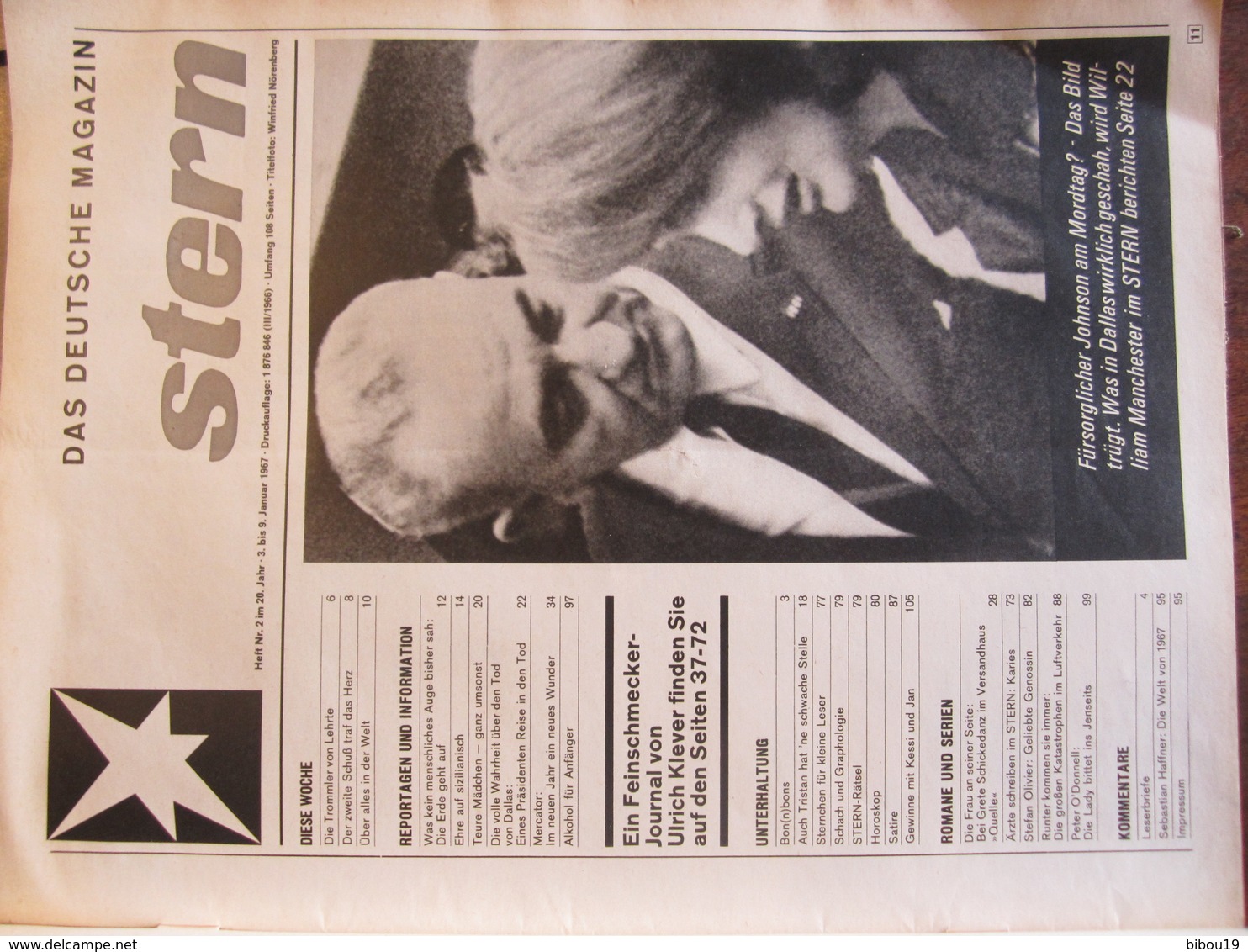 MAGAZINE STERN JANUAR 1967  N 2 36 EXTRA SEITEN JOURNAL FUR GENIEBER MERCATOR 1967 - Travel & Entertainment