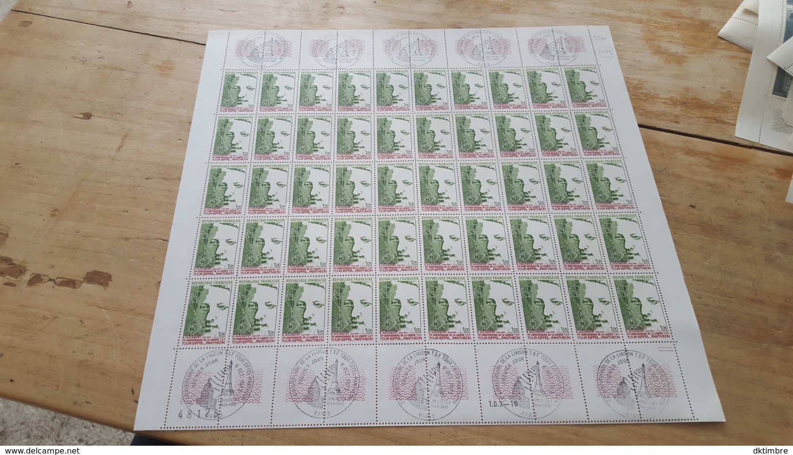 LOT 443631 TIMBRE DE FRANCE NEUF** LUXE N°1770 FEUILLE COMPLETE - Feuilles Complètes