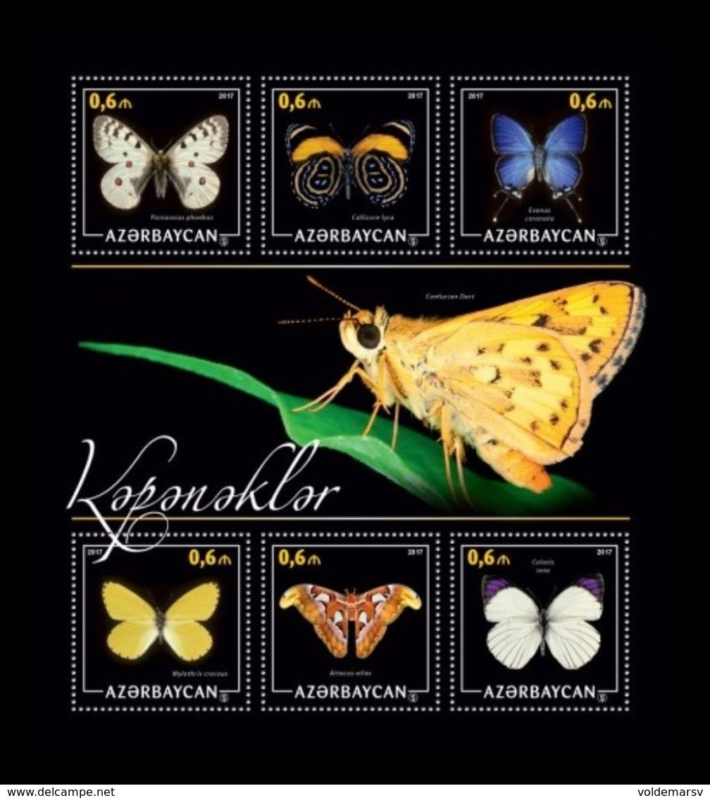 Azerbaïjan (KM) 2017 No. 61/66 Fauna. Butterflies MNH ** - Azerbaiján