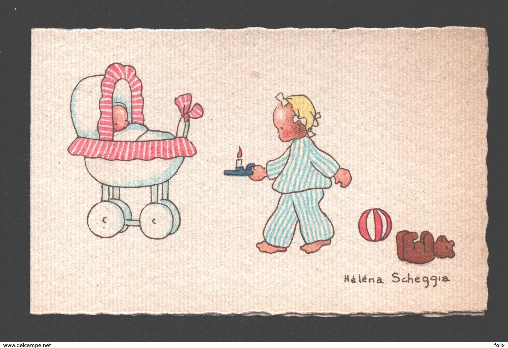 Héléna Scheggia - Double Card - Children / Enfants / Kinder - Naïf / Naive - 10,6 X 6,7 Cm - Other & Unclassified