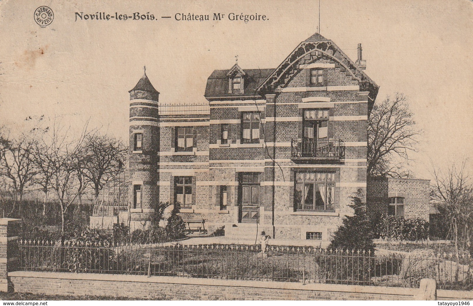 Noville Les Bois   Chateau De Mr Grégoire Circulé En 1924 Ne Possède Plus De Timbre - Fernelmont