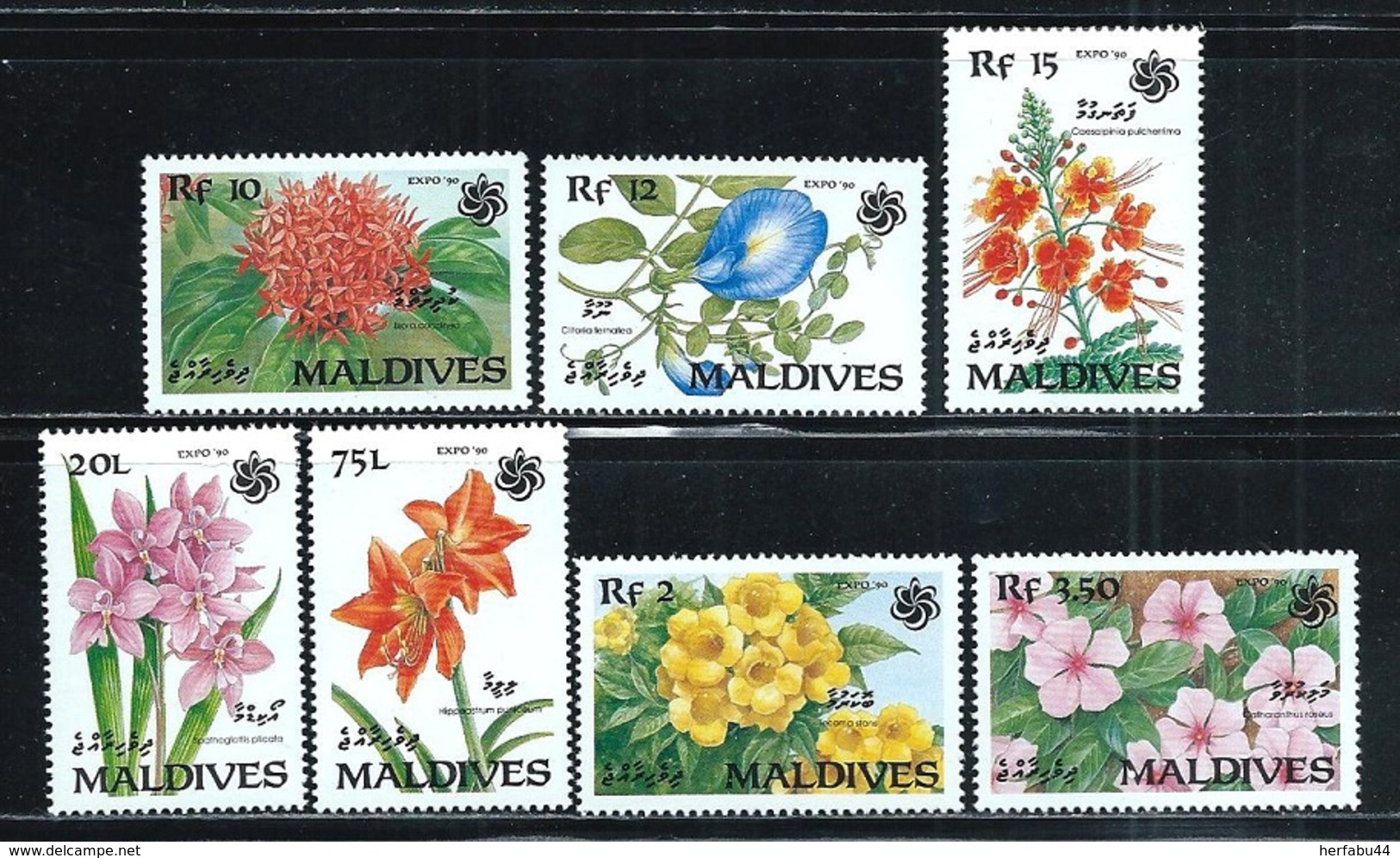 Maldive Islands      "Flowers"       Set    SC# 1445-51    MNH - Maldives (1965-...)