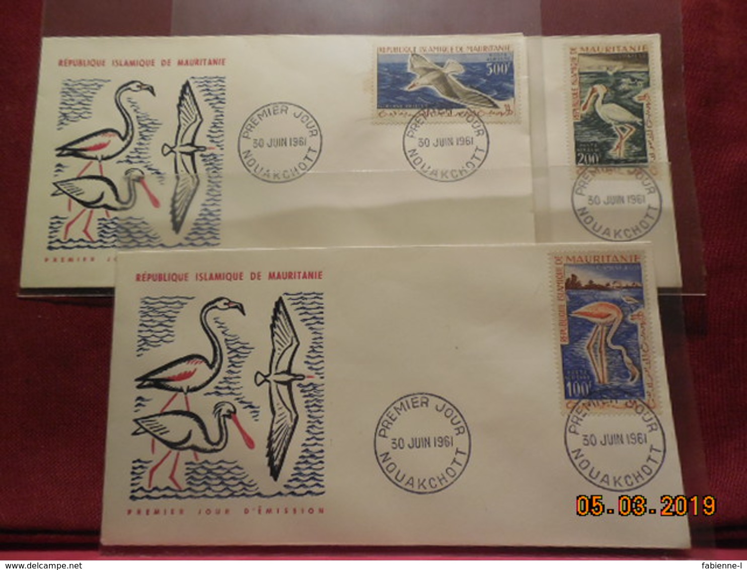 Lettre De 1961 (fdc) Avec Poste Aerienne  3 Enveloppes (serie Oiseaux) - Mauretanien (1960-...)