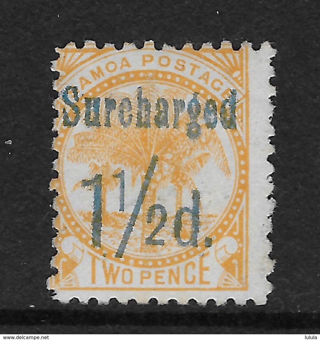 1895 Samoa Palms Surcharged 1½d On 2p Orange MH Scott 24 - Samoa