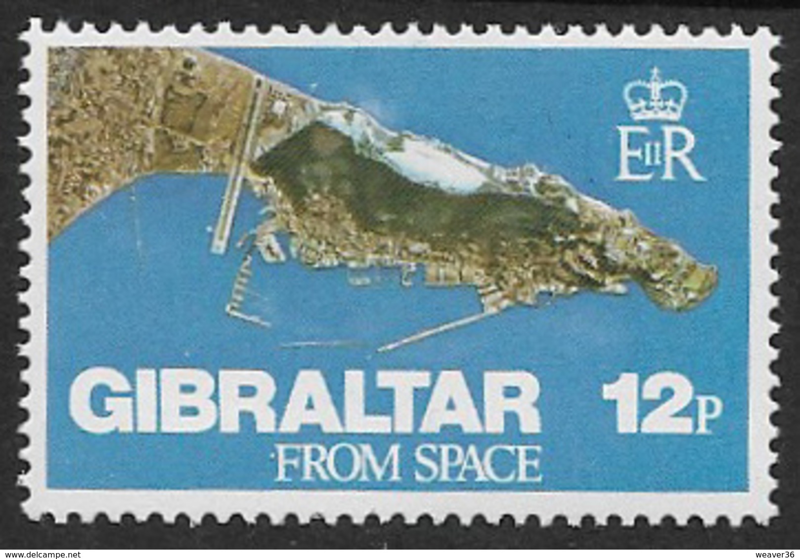 Gibraltar SG398 1978 Gibraltar From Space 12p Mounted Mint [39/31989/2D] - Gibraltar