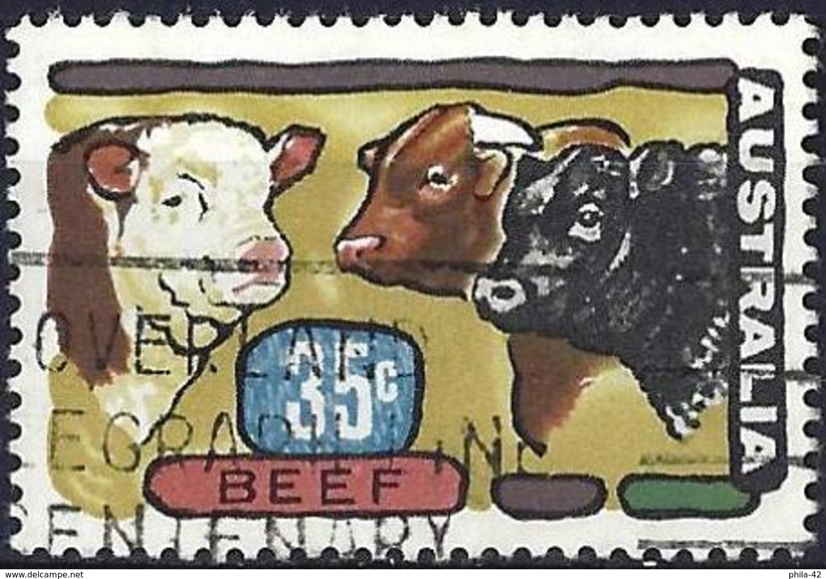 Australia 1972 - Mi 494 - YT 465 ( Primary Industries - Beef : Cows ) - Oblitérés