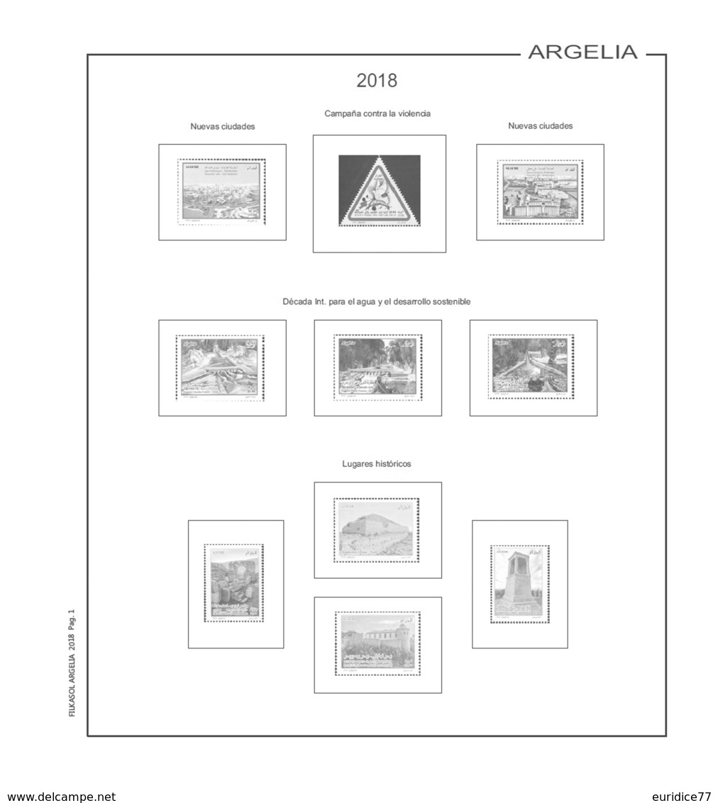 Suplemento Filkasol Argelia 2018 + Filoestuches HAWID Transparentes - Pre-Impresas