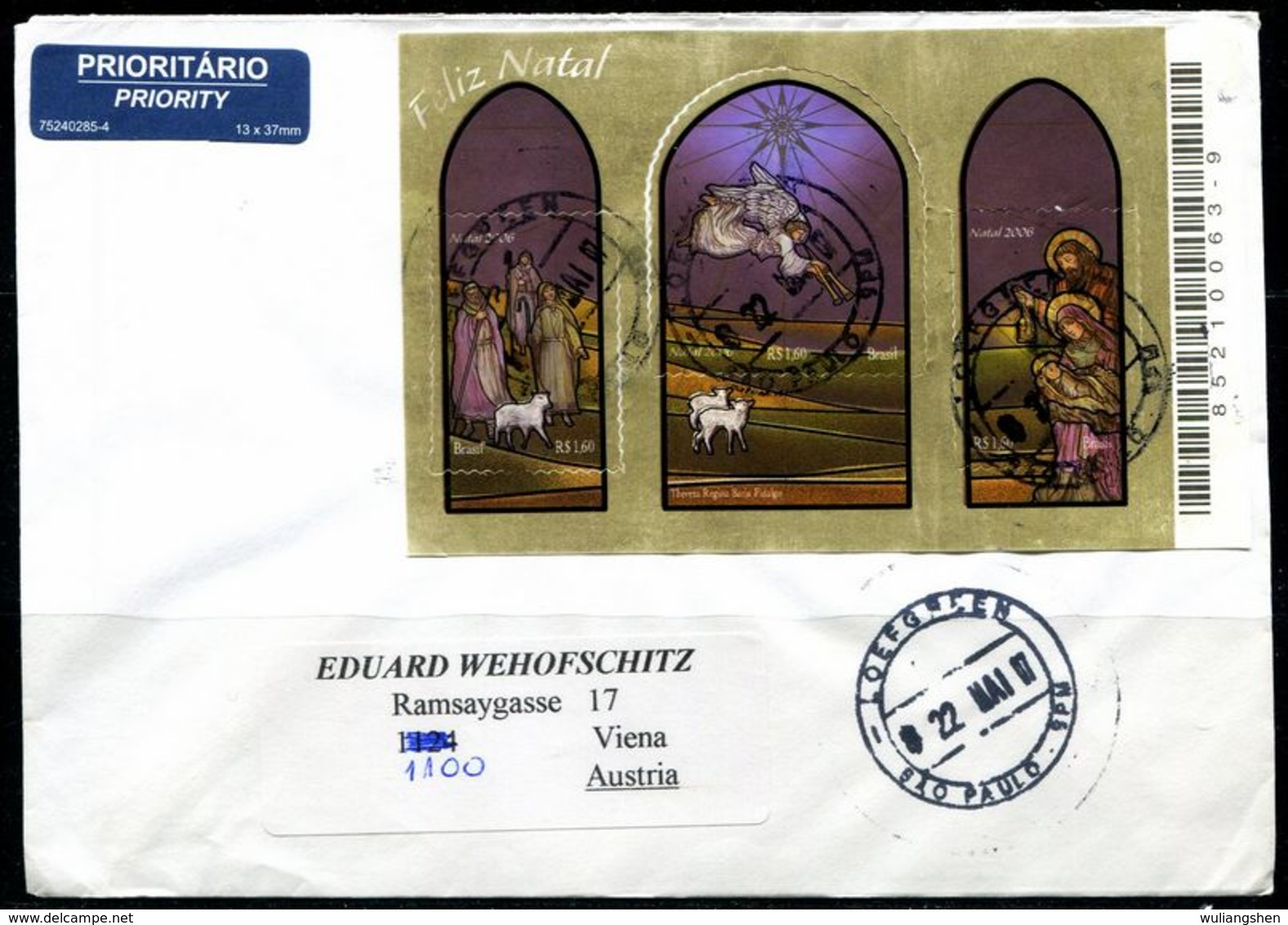 FP0661 Brazil 2007 Christmas Painting S/S FDC MNH - Ungebraucht
