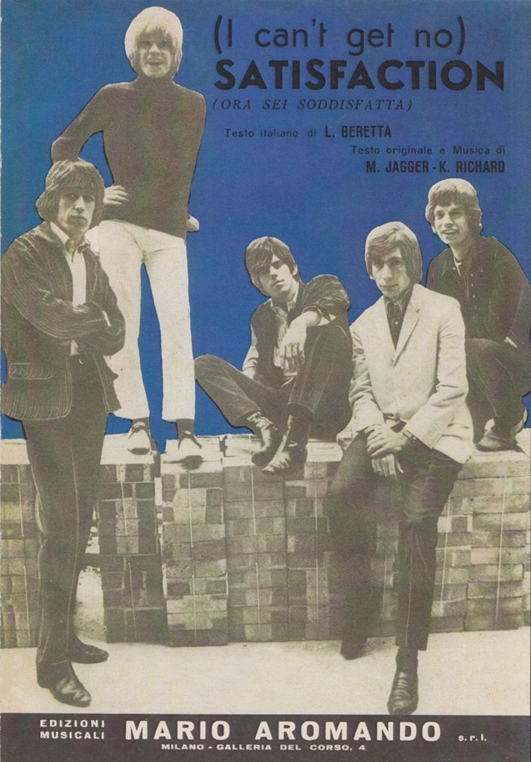 Rolling Stones Sheet Music I Can't Get No Satisfaction. Made In Italy 4 Pages - Autres & Non Classés
