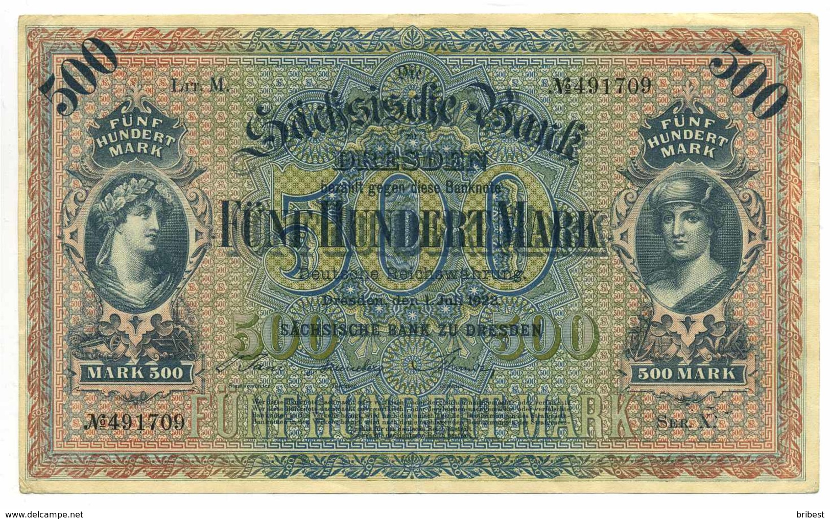 DEUTSCHES REICH 500Mio. Mark Banknote Siehe Beschreibung (111317) - Sonstige & Ohne Zuordnung