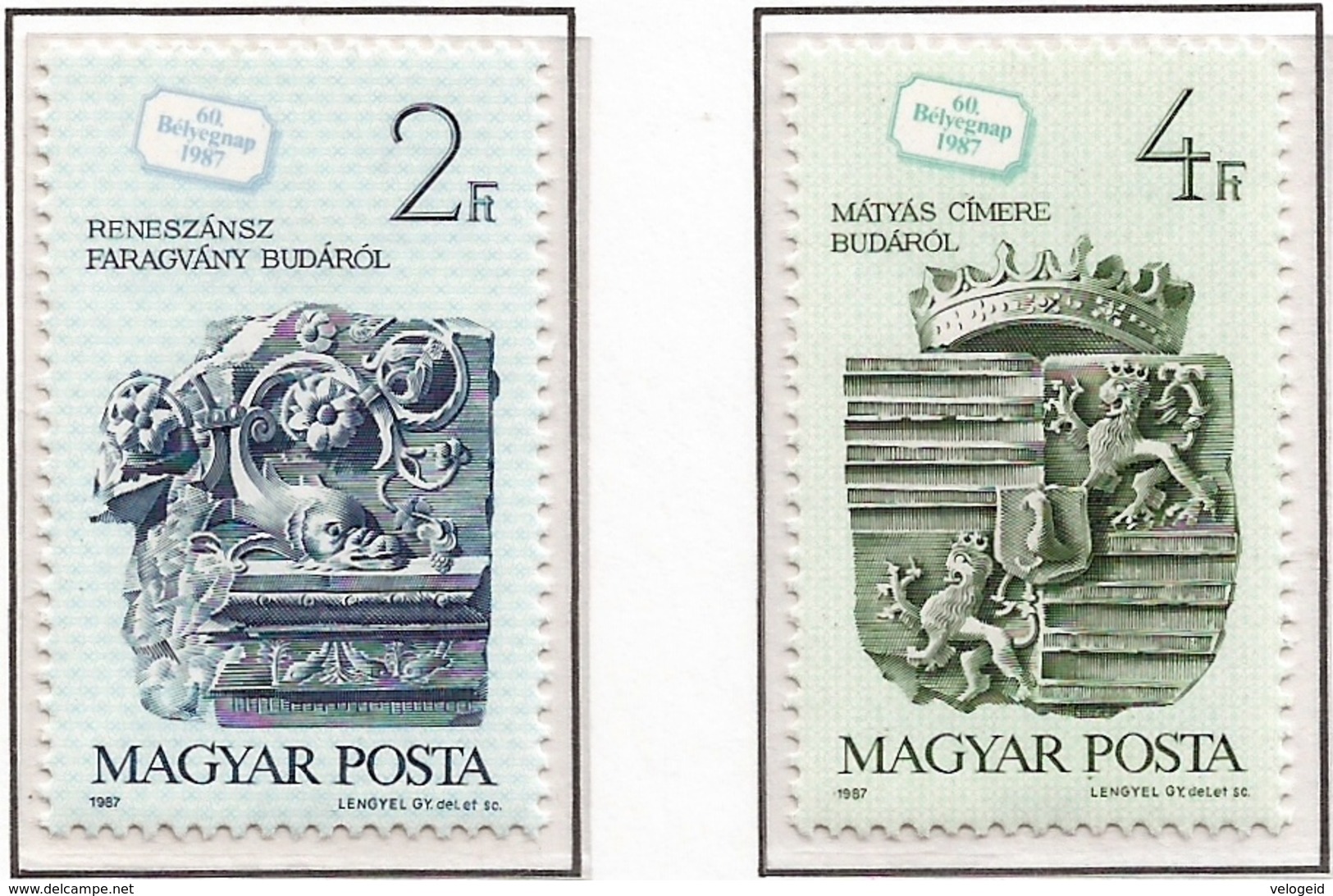 Hungria. Hungary. 1987. Mi 3918 / 19. Stamp Day. 60th Anniv. - Nuevos