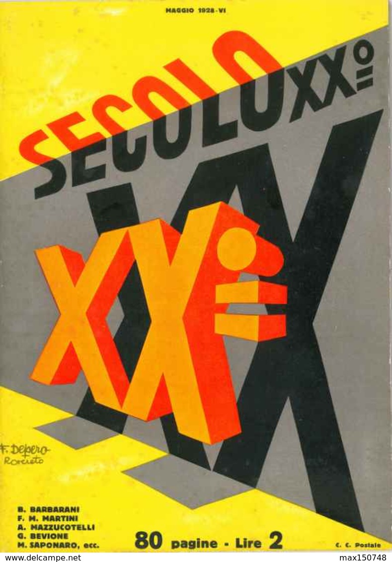 1928 - (Art Nouveau - Decò) - FUTURISMO - Rivista Il Secolo XX° - Illustratore F. Depero (Italia) - Altri & Non Classificati