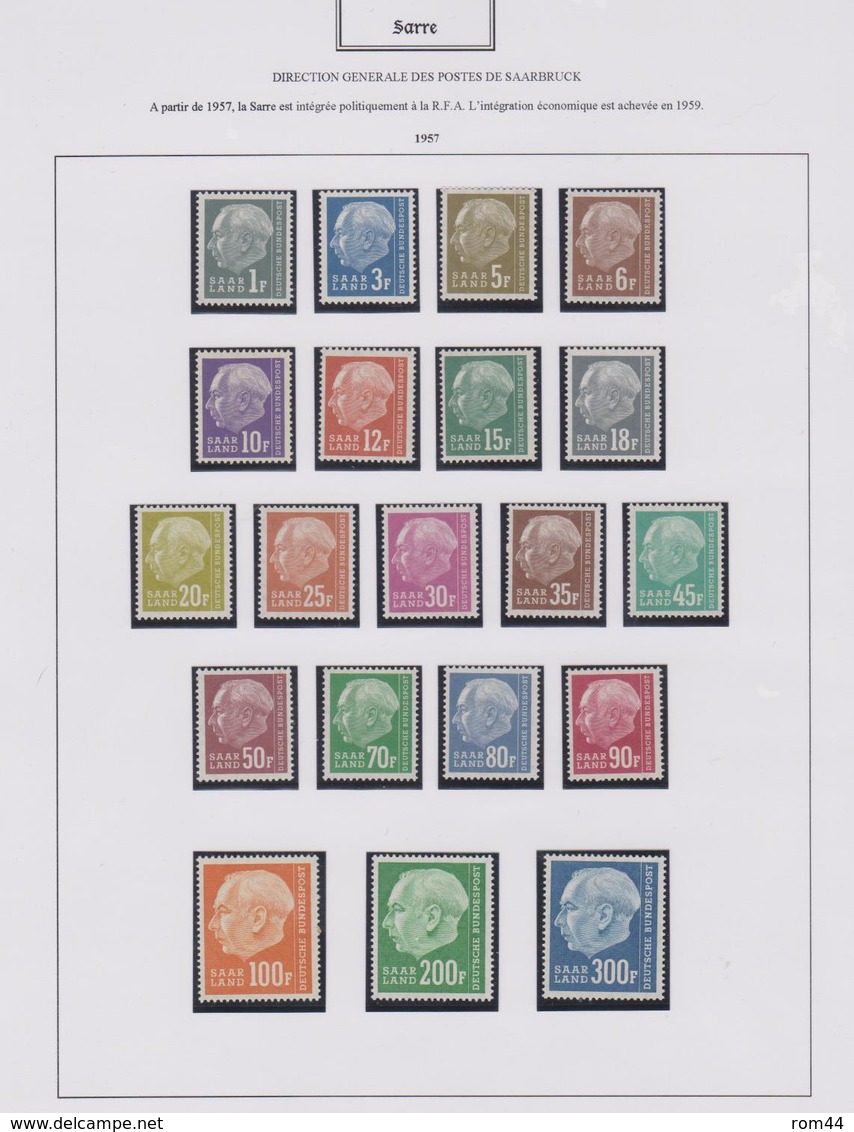 SARRE    N° 391/410 NEUF SANS CHARNIERE **  Cote 70 Euros - Ungebraucht