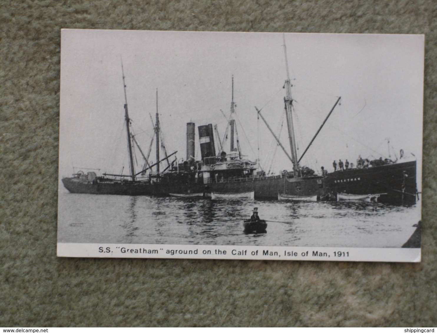 SS GREATHAM AGROUND AT CALF OF MAN 1911 - MODERN - Cargos