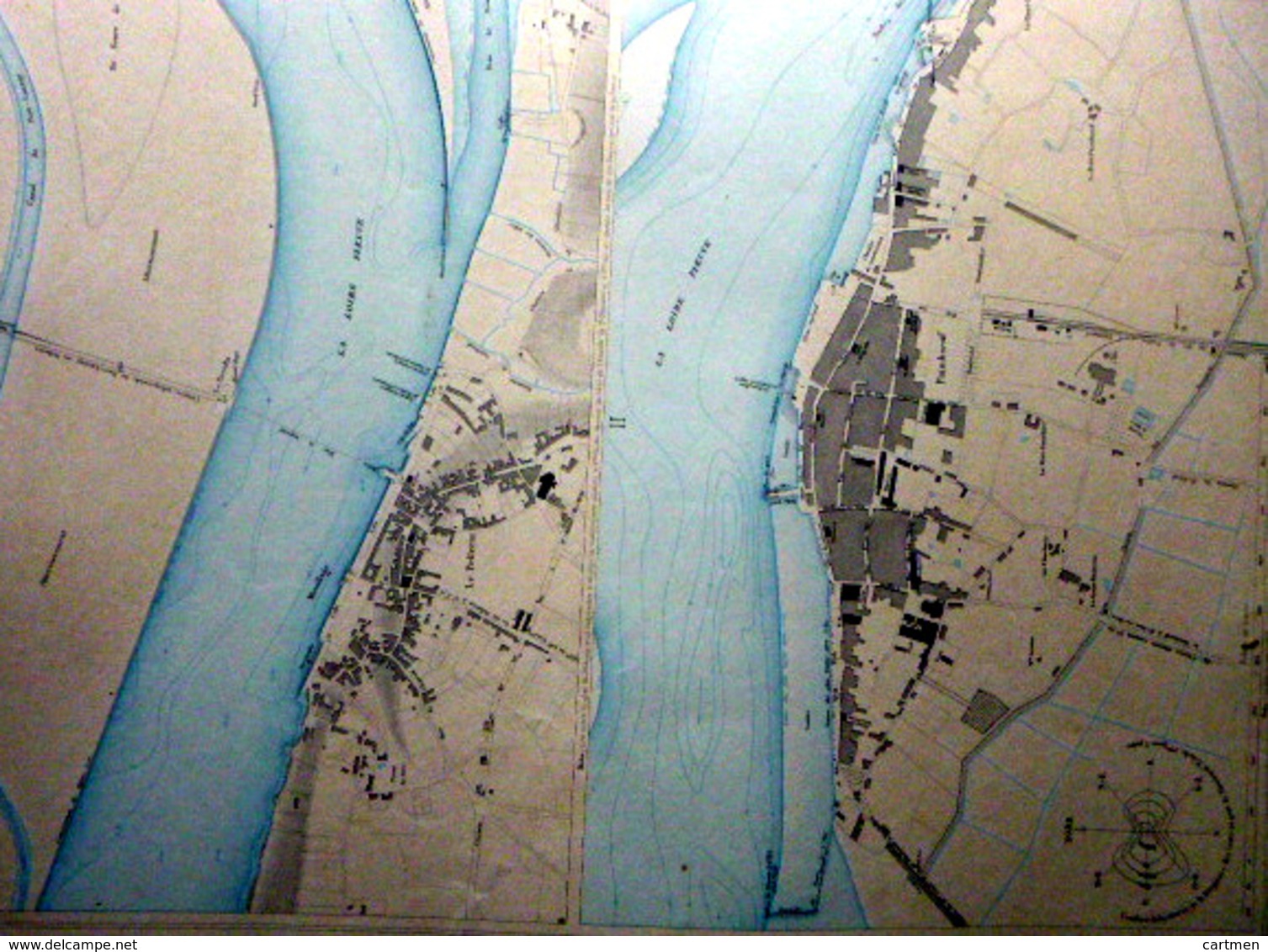 44 PAIMBOEUF LE PELLERIN PLAN DU PORT ET DE LA VILLE  EN 1883 DE L'ATLAS DES PORTS DE FRANCE 49 X 67 Cm - Cartes Marines