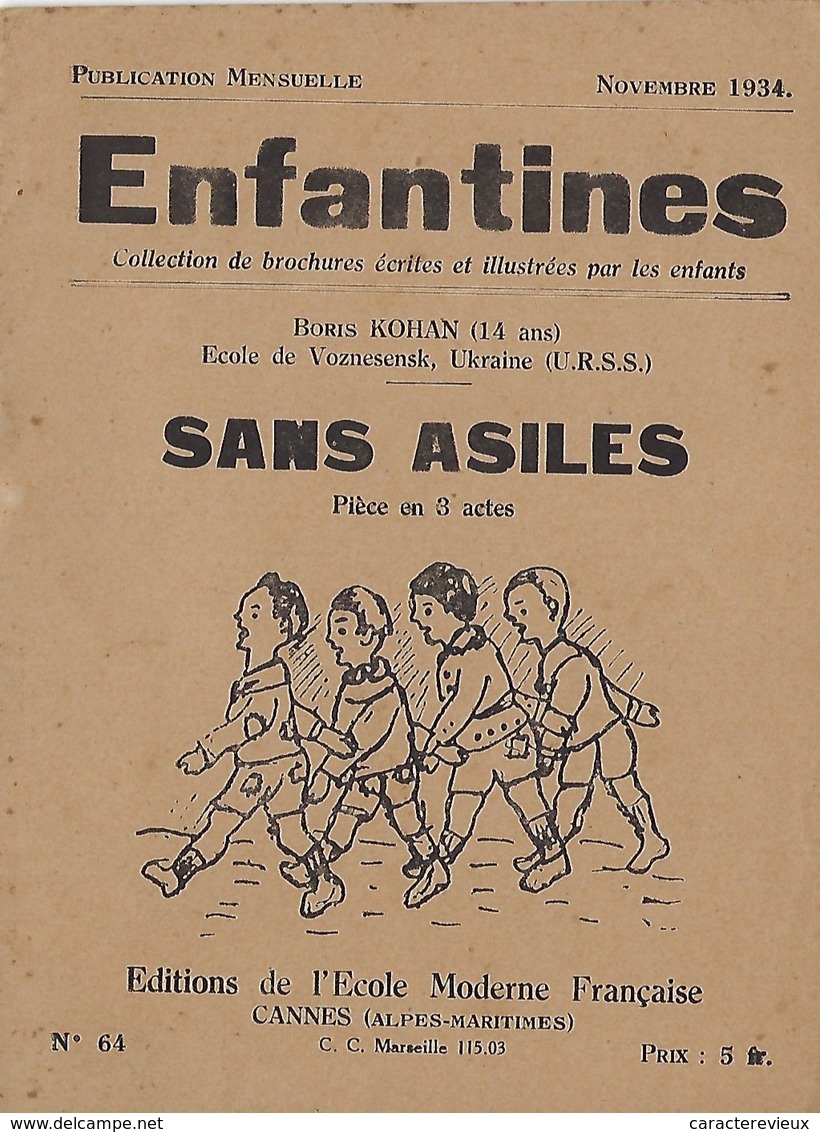 Enfantines N°64 Sans Asiles Boris Kohan (14 Ans) Ecole De Voznesensk, Ukraine (U.R.S.S.) - 6-12 Jahre