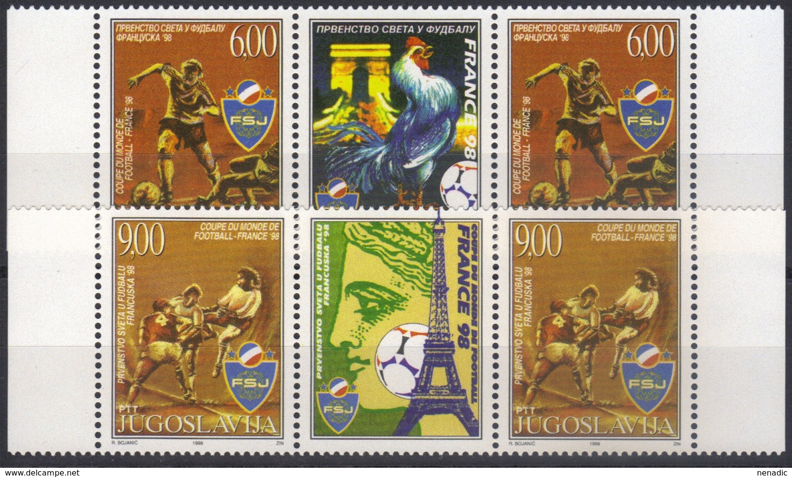 Yugoslavia,World Cup-France '98 1998.,stamp-vignette-stamp.MNH - Nuovi