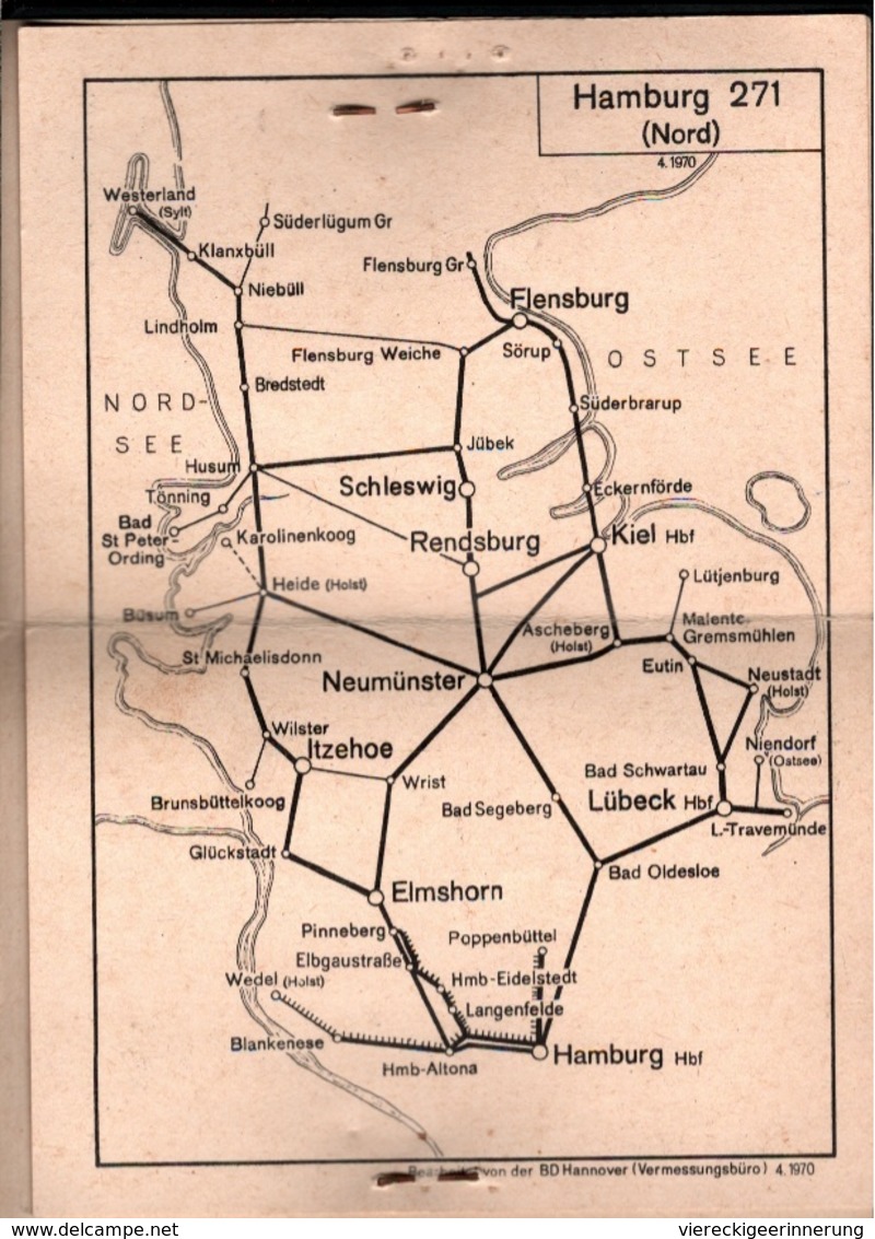 ! 1972 Deutsche Bundesbahn Bezirkswochenkarte, Hamburg, Schleswig-Holstein - Europa