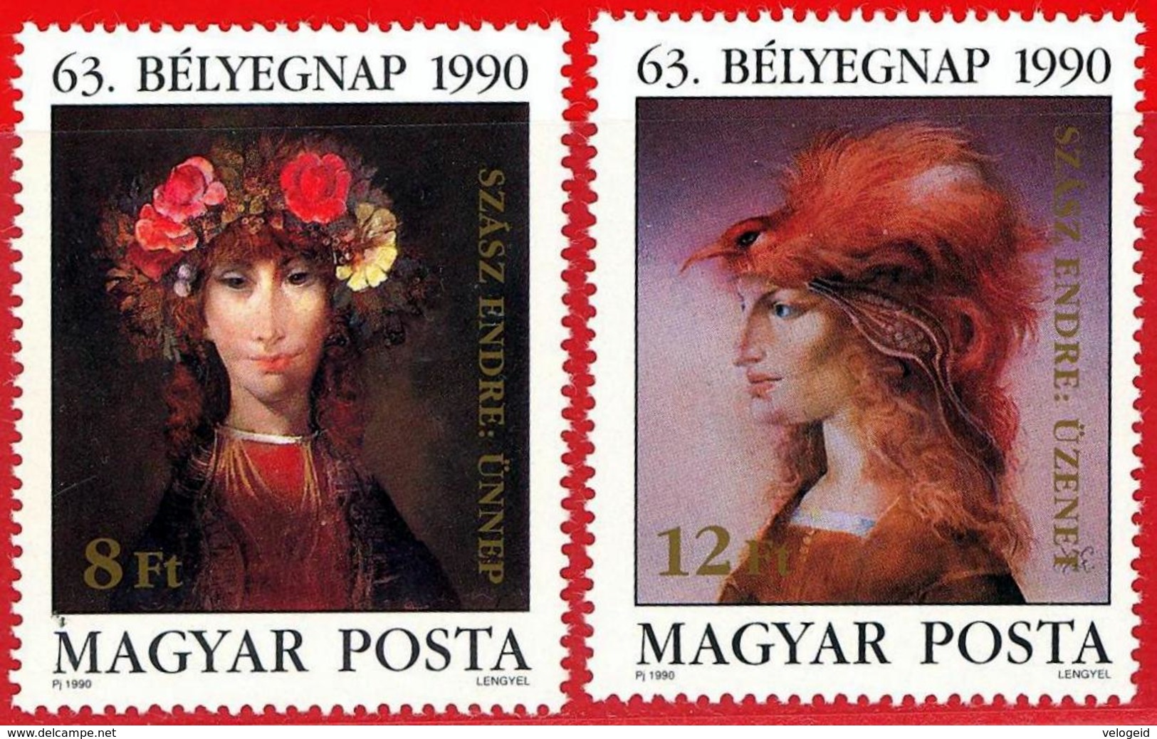 Hungria. Hungary. 1990. Mi 4107 / 08. Stamp Day. Paintings. Endre Szasz - Nuevos