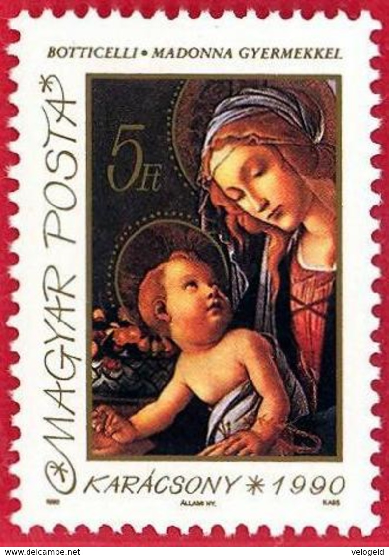 Hungria. Hungary. 1990. Mi 4119. Christmas. Madonna With Child. Botticelli - Nuevos